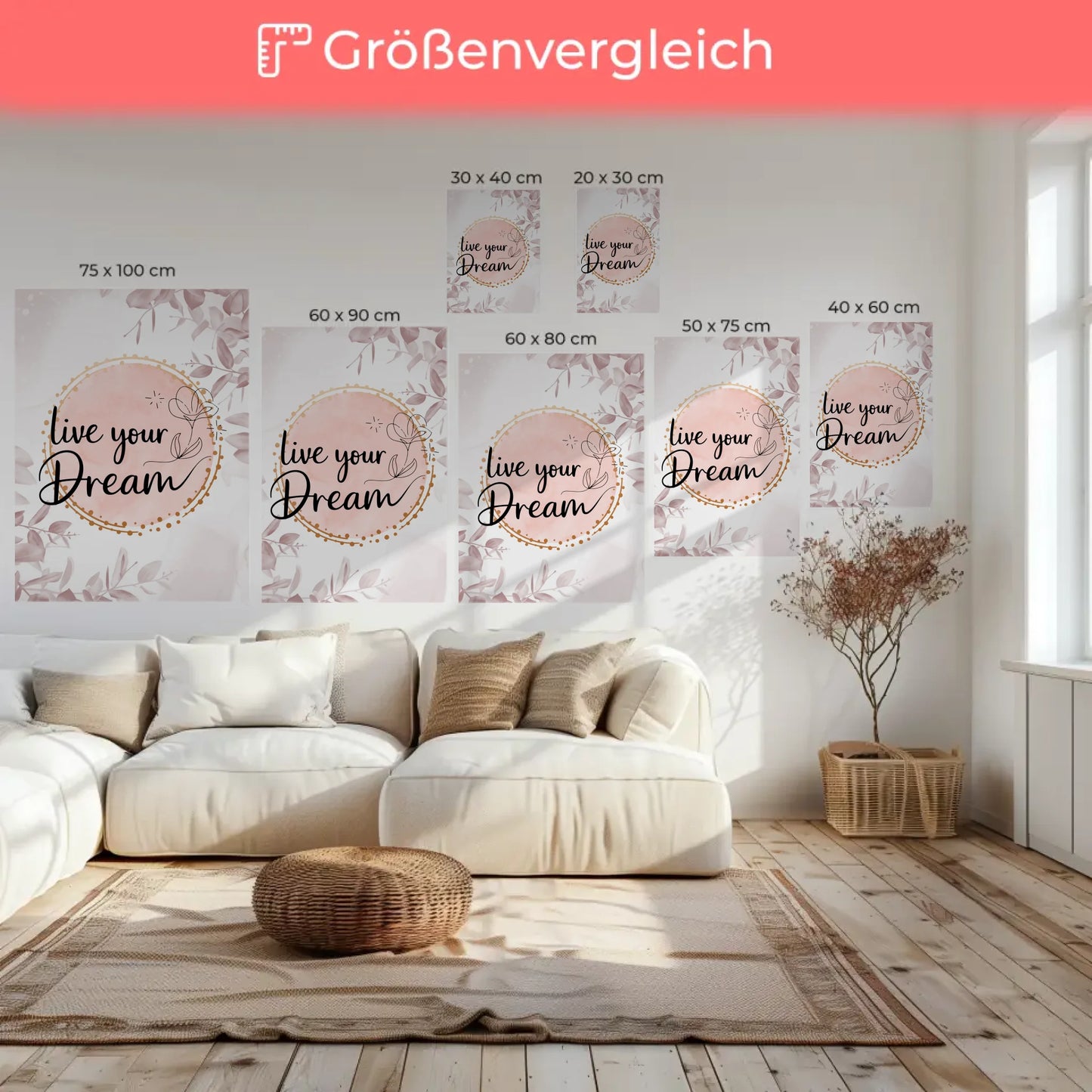 Leinwand Mit Spruch Live your dream für deinen individuellen Style