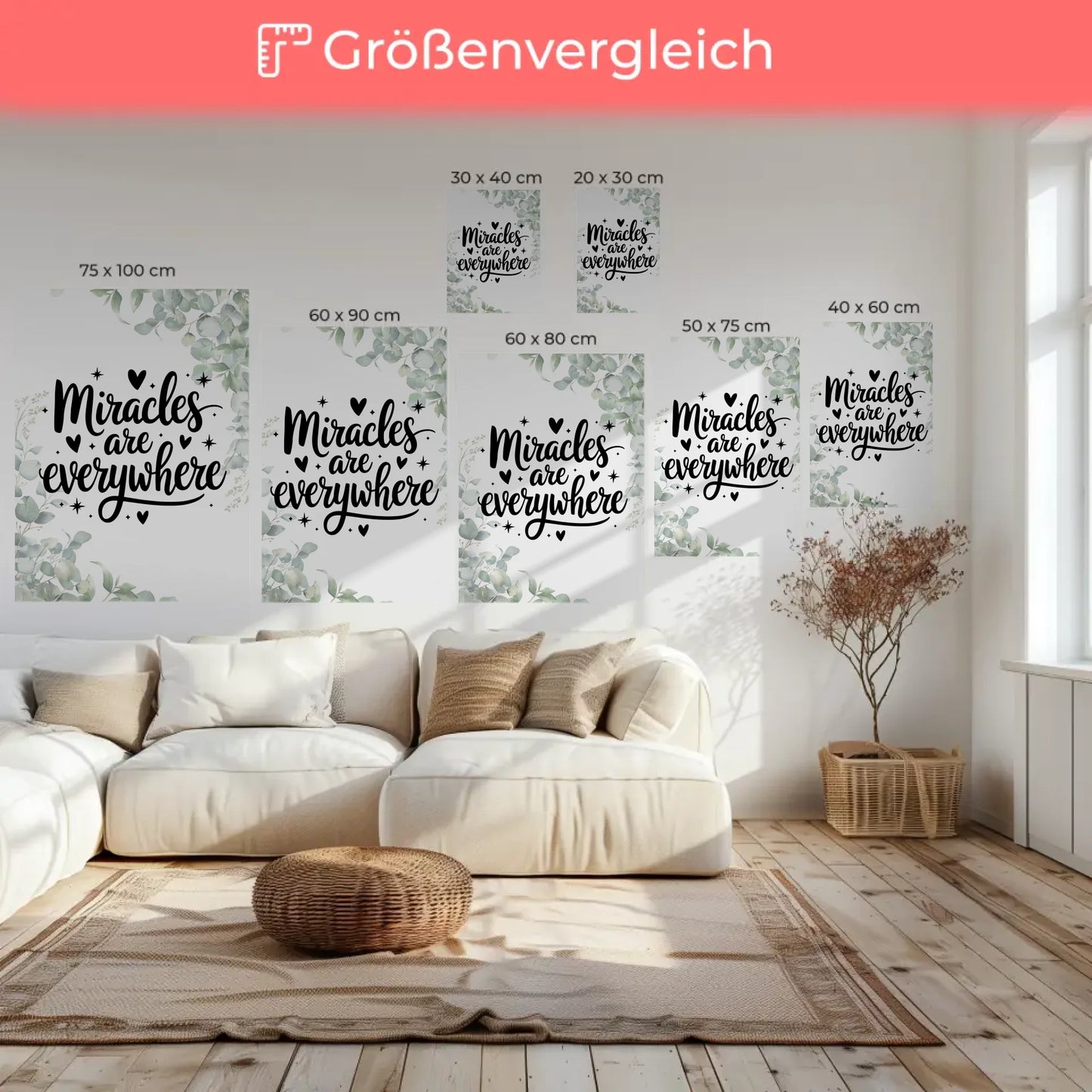 Leinwand Mit Spruch Miracles are everywhere Personalisiert
