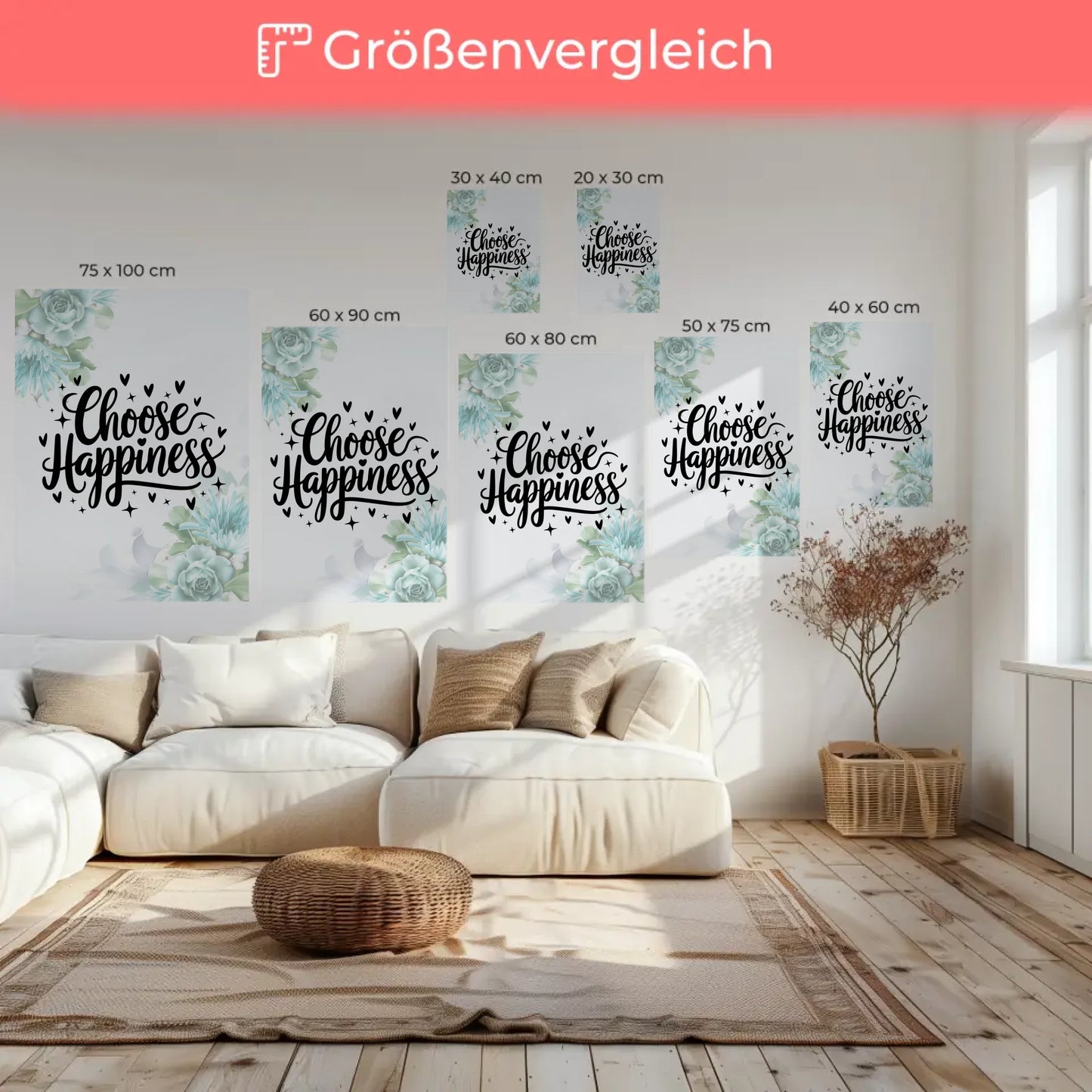 Leinwand Spruch Choose happiness Personalisiertes Geschenk