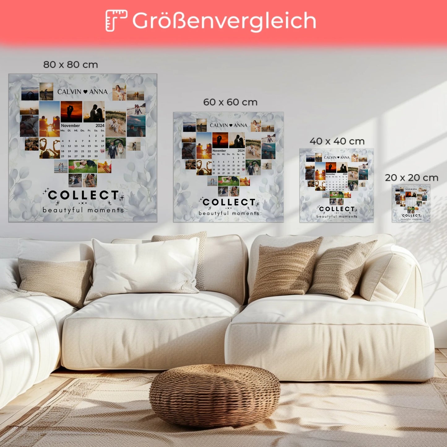 Fotoleinwand für Paare Fotocollage Collect Beautiful Moments