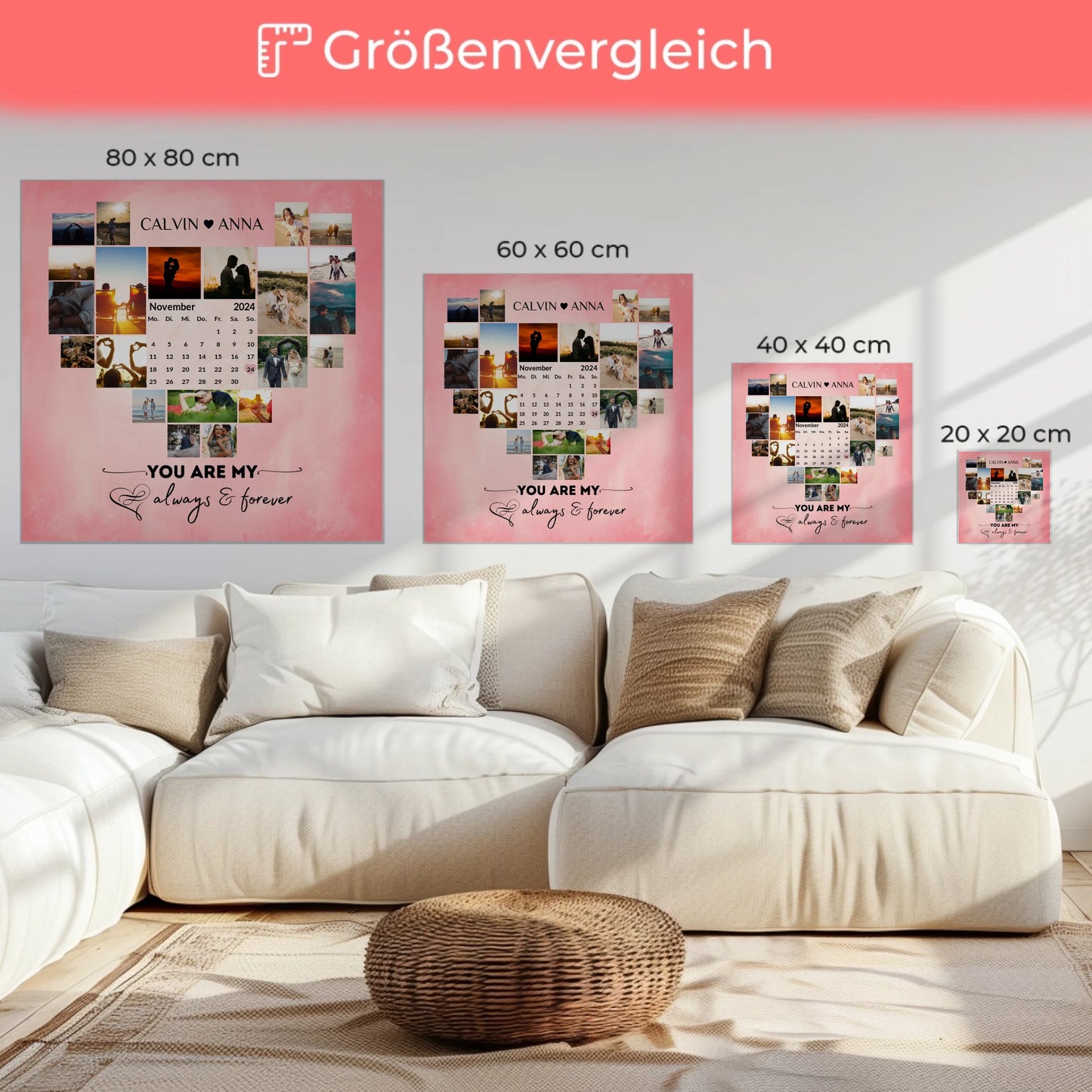 Leinwand für Paare Fotocollage You Are My Always Forever