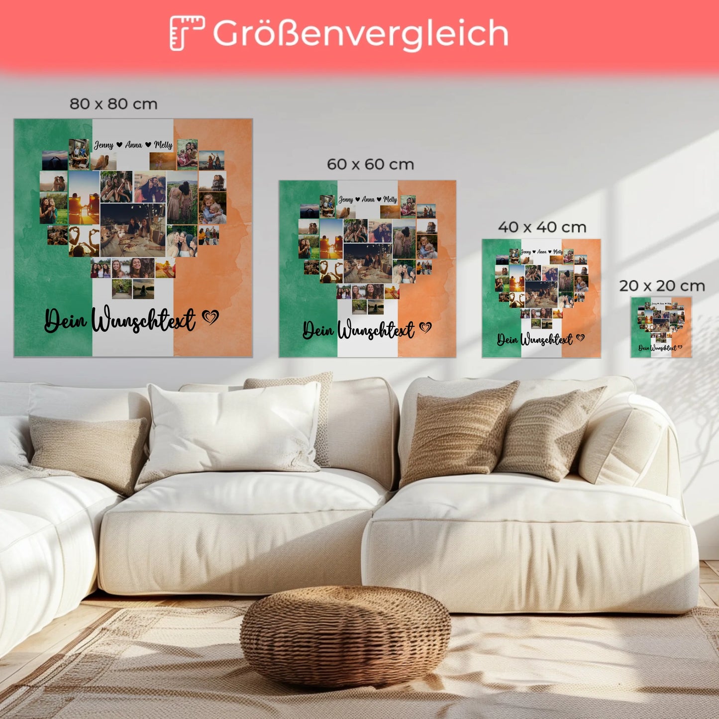 Leinwand Beste Freundin Fotocollage Irland personalisiert