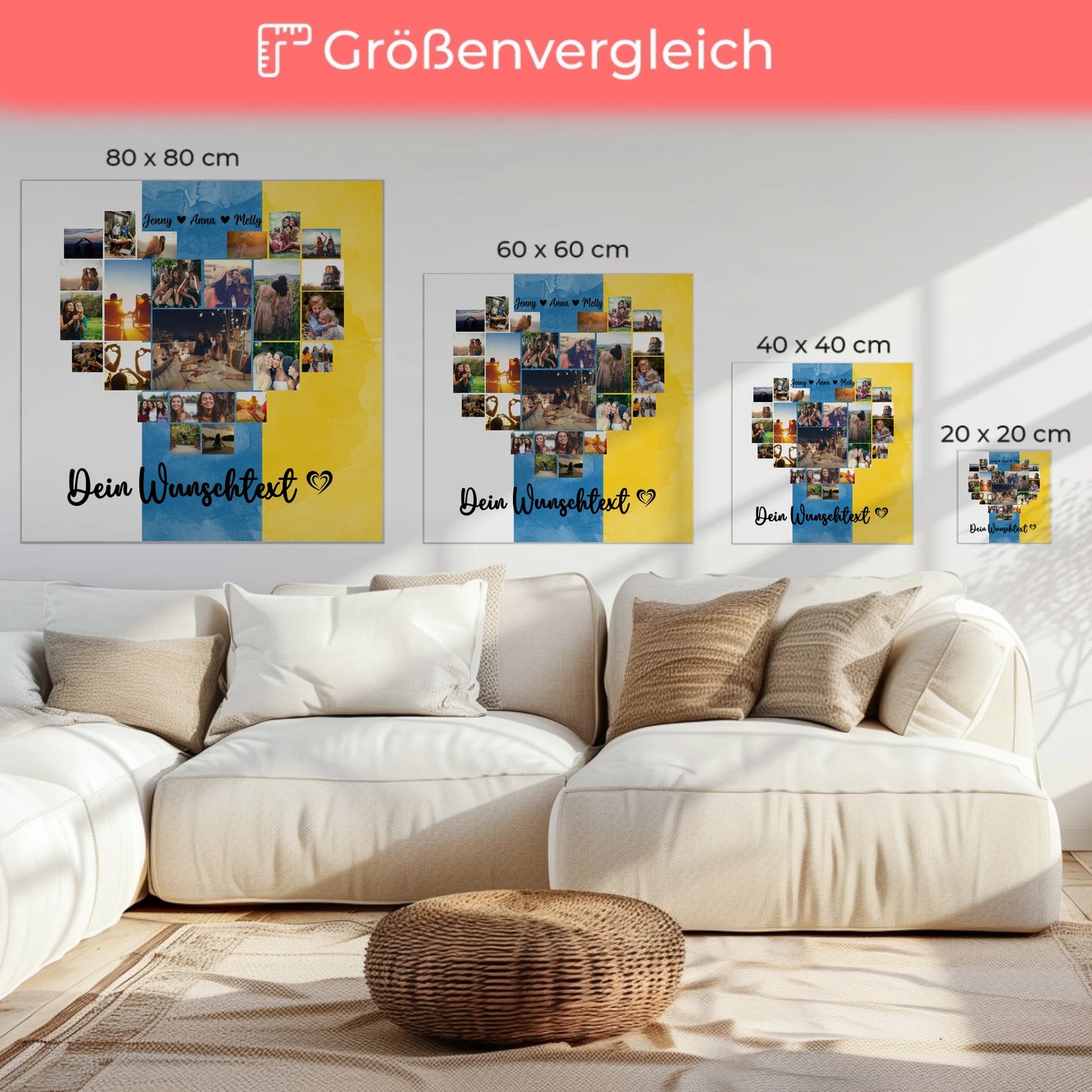 Leinwand mit Fotos Fotocollage Beste Freundin Kanaren Geschenk