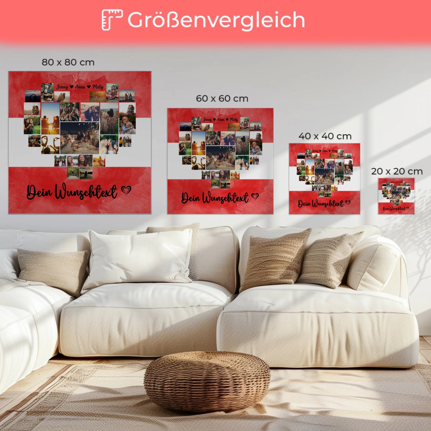 Personalisierte Fotoleinwand Paare Urlaub Erinnerung Österreich