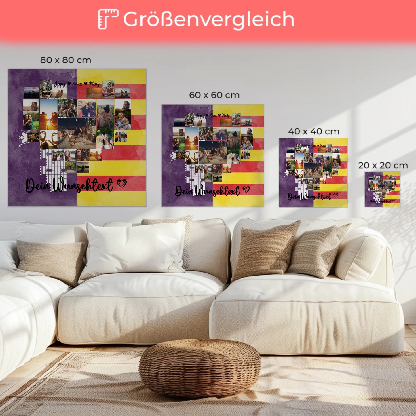 Personalisierte Fotoleinwand Liebe Urlaub Mallorca Geschenk