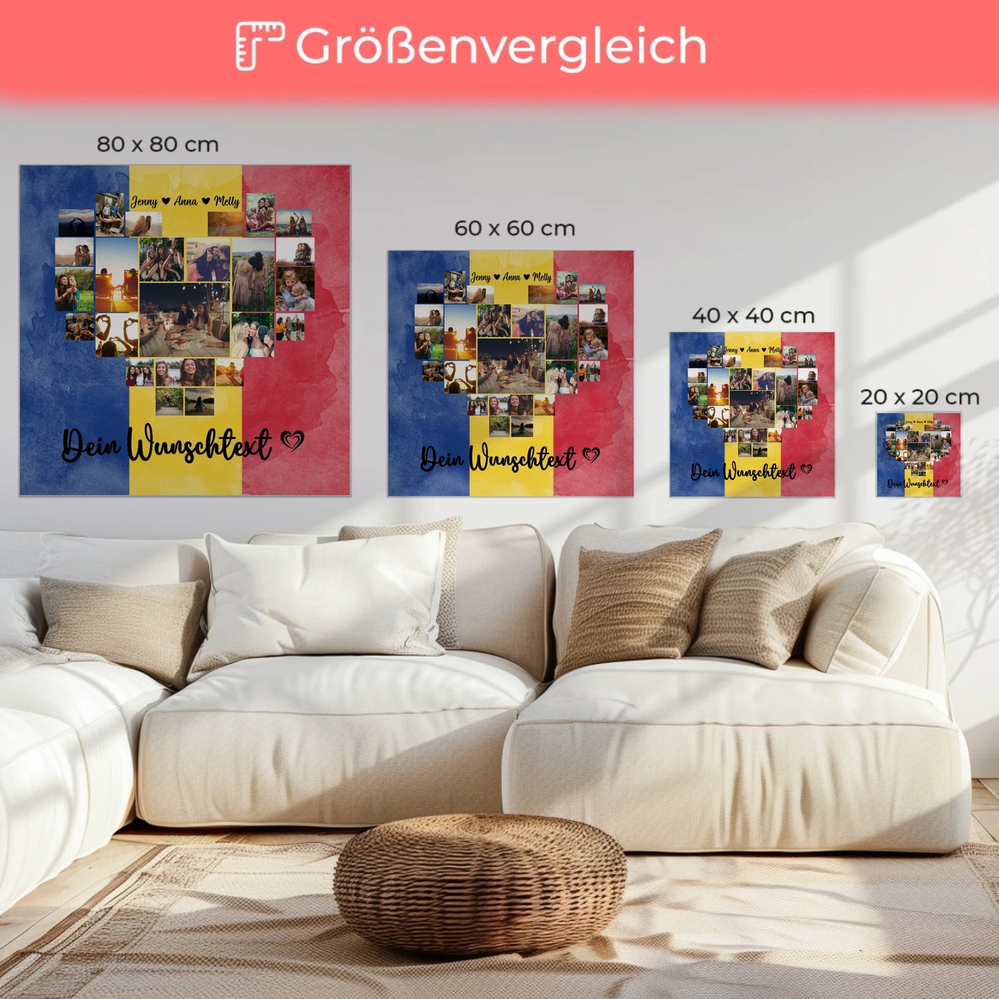 Personalisierte Fotoleinwand für Paare Urlaub Rumänien