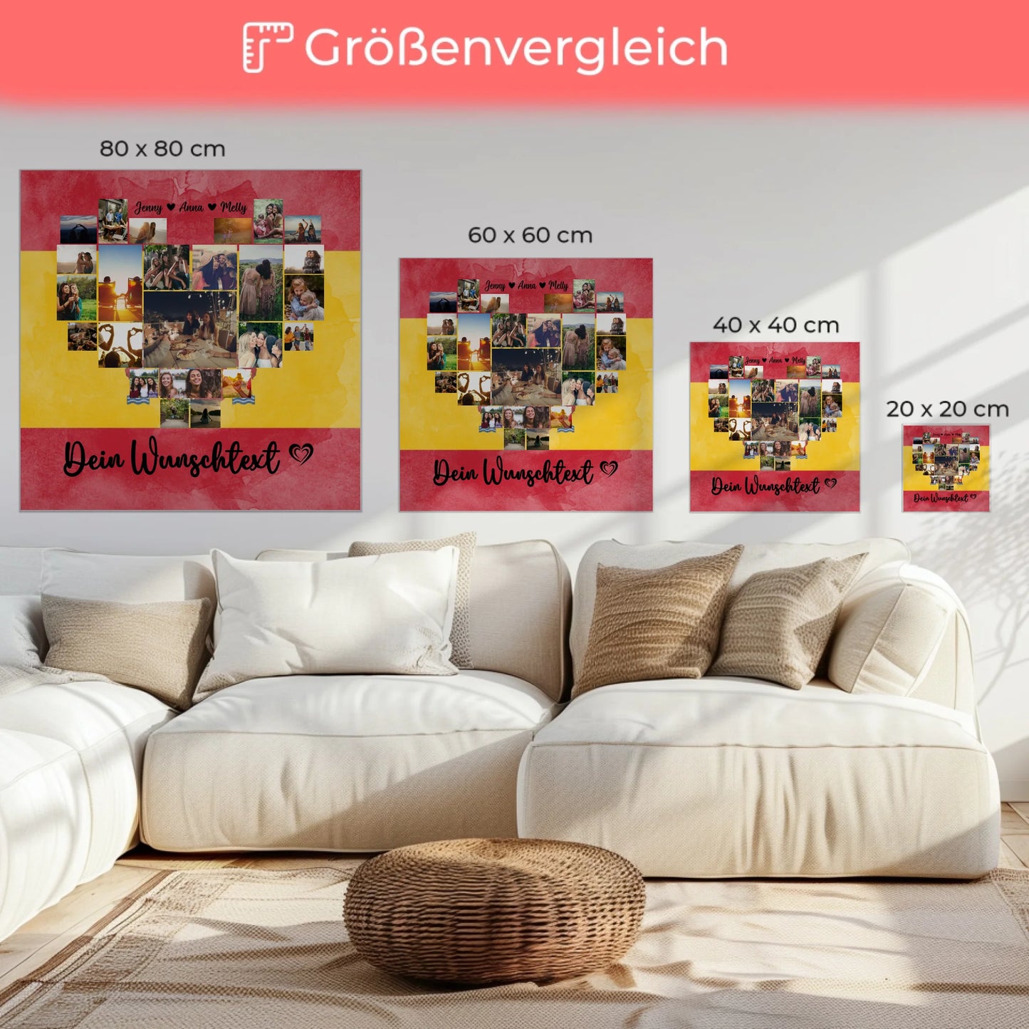 Personalisierte Fotoleinwand Paare Urlaub Spanien gestalten