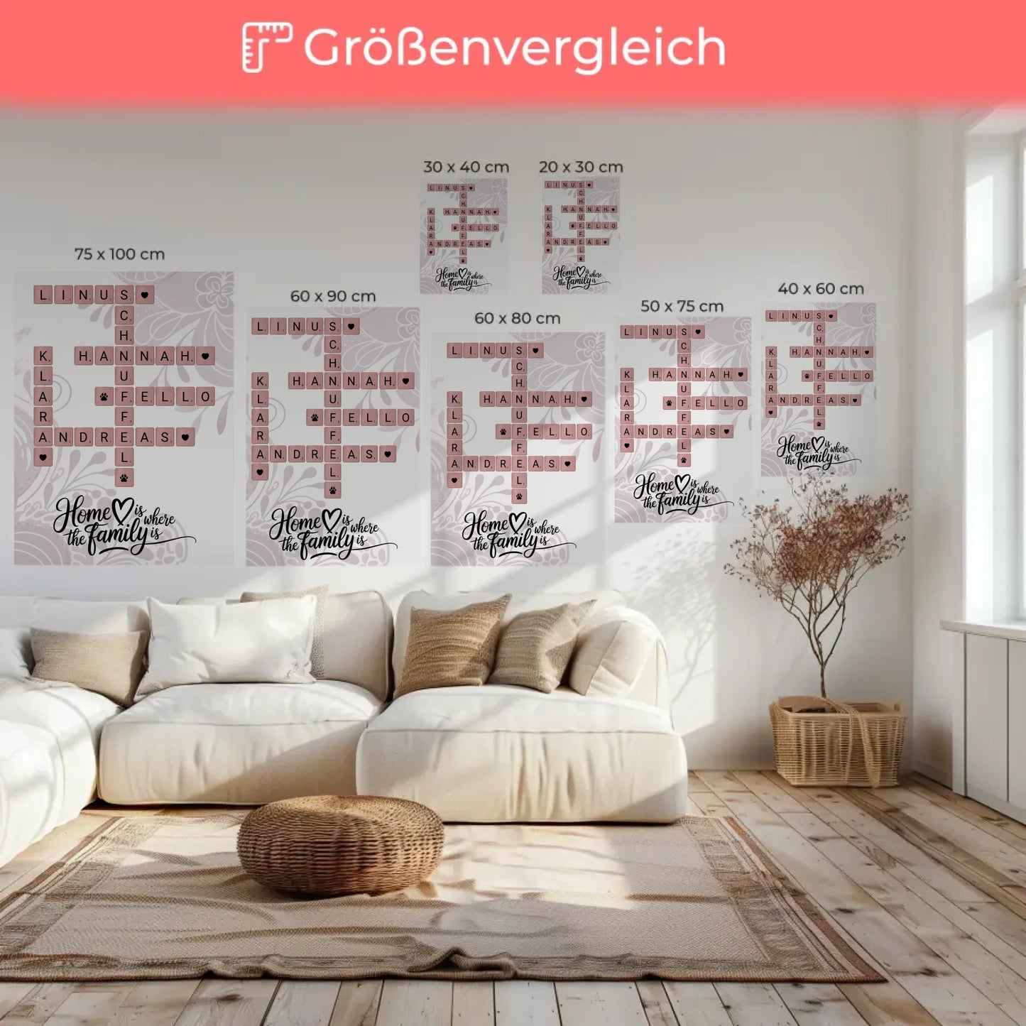 Familien Leinwand Home is where the family is Kreuzworträtsel