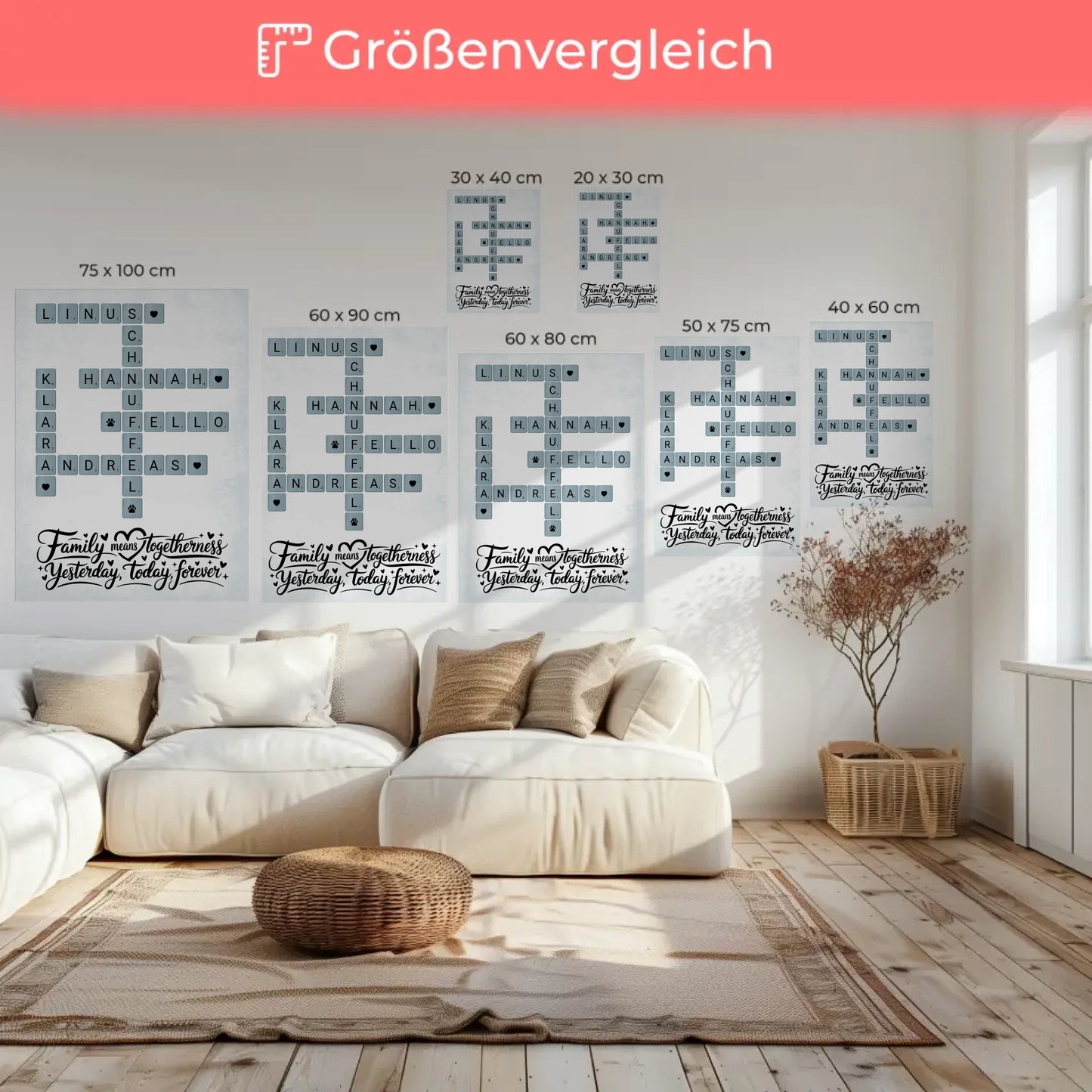 Leinwand Familie Spruch Family means Kreuzworträtsel Namen