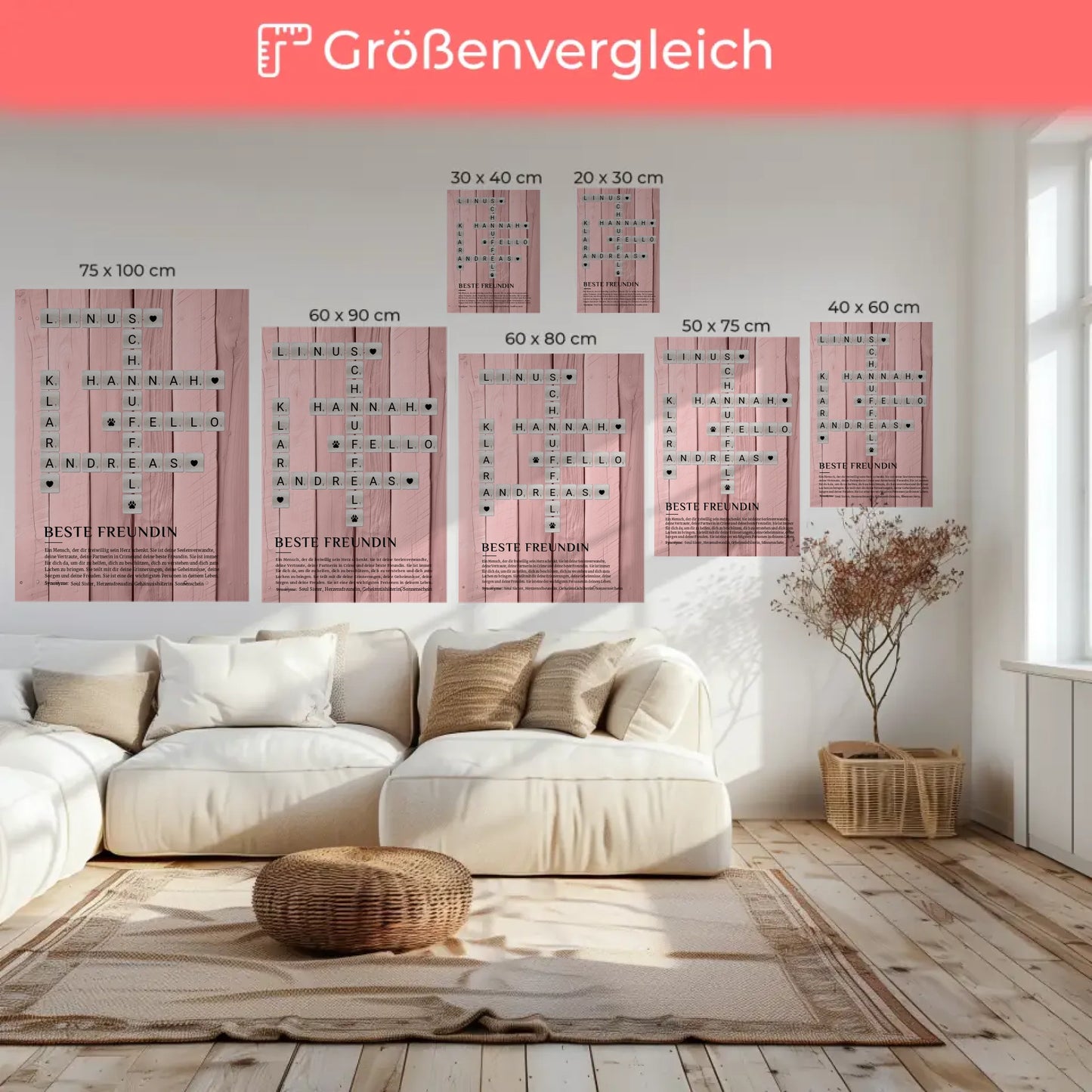 Beste Freundin Definition Bild Leinwand Kreuzworträtsel Geschenk