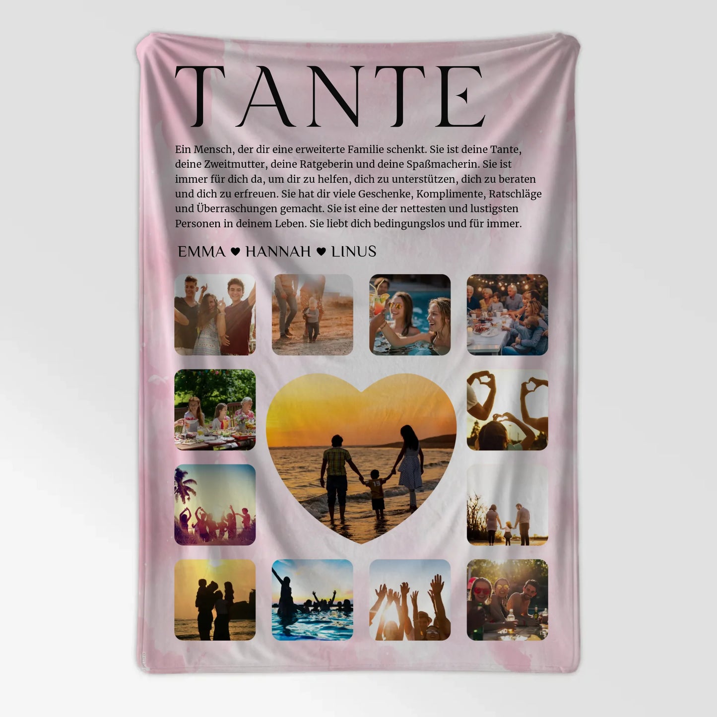 Personalisierte Kuscheldecke Fotocollage Definition Tante