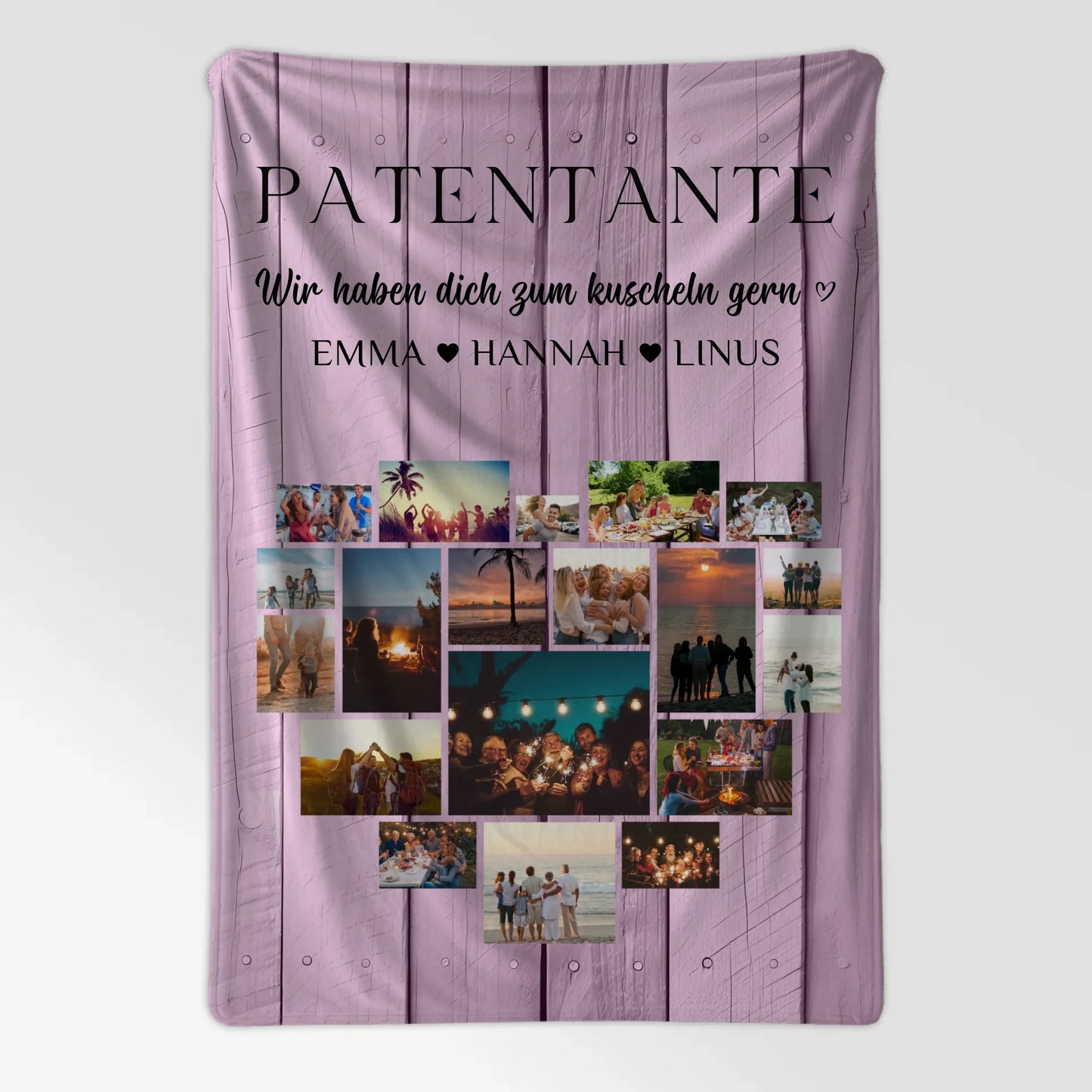 Kuscheldecke Mit Foto Patentante Fotocollage Herzfoto