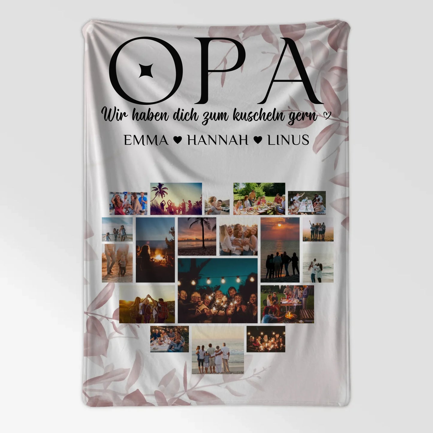 Kuscheldecke Foto Opa Fotocollage Herzfoto Geschenk