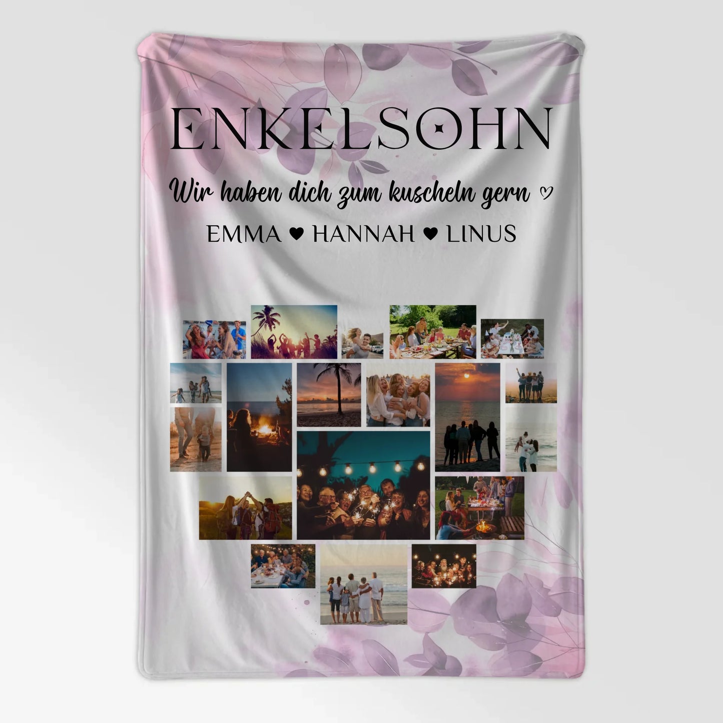 Kuscheldecke Mit Foto Enkelsohn Fotocollage Herzfoto