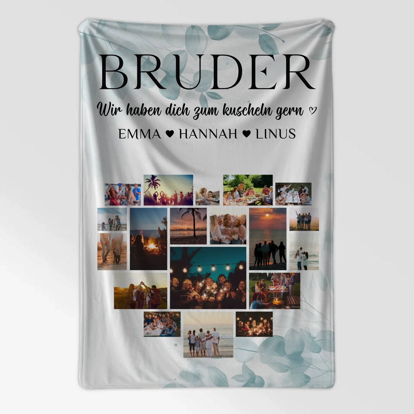 Decke Mit Foto Bruder Fotocollage Herzfoto Personalisiert