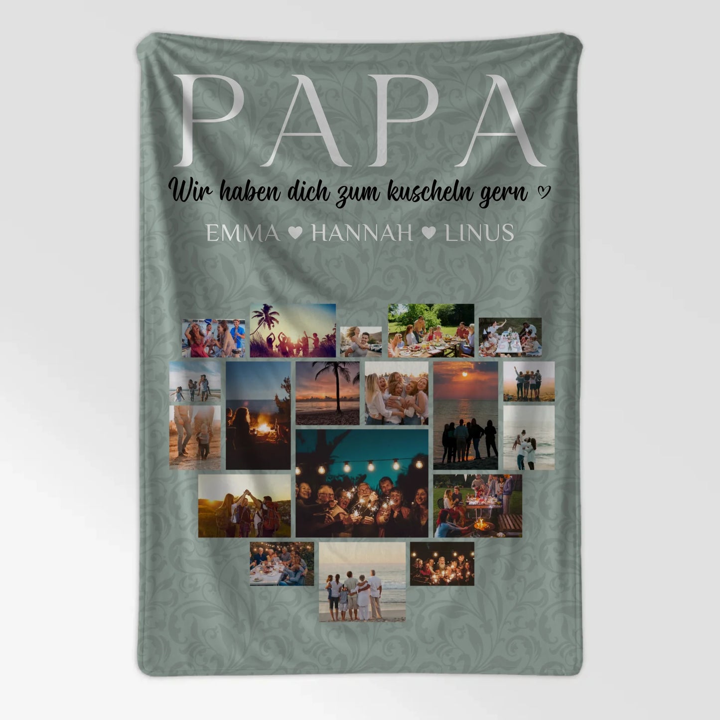 Decke Personalisiert Papa Fotocollage Zum kuscheln gern