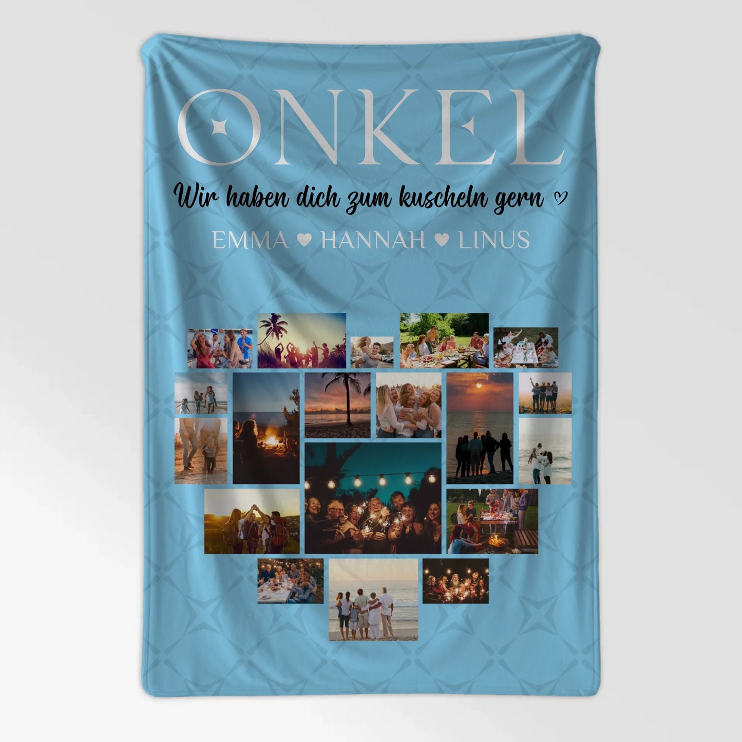 Foto Auf Decke Personalisiert Onkel Fotocollage Zum Kuscheln Gern