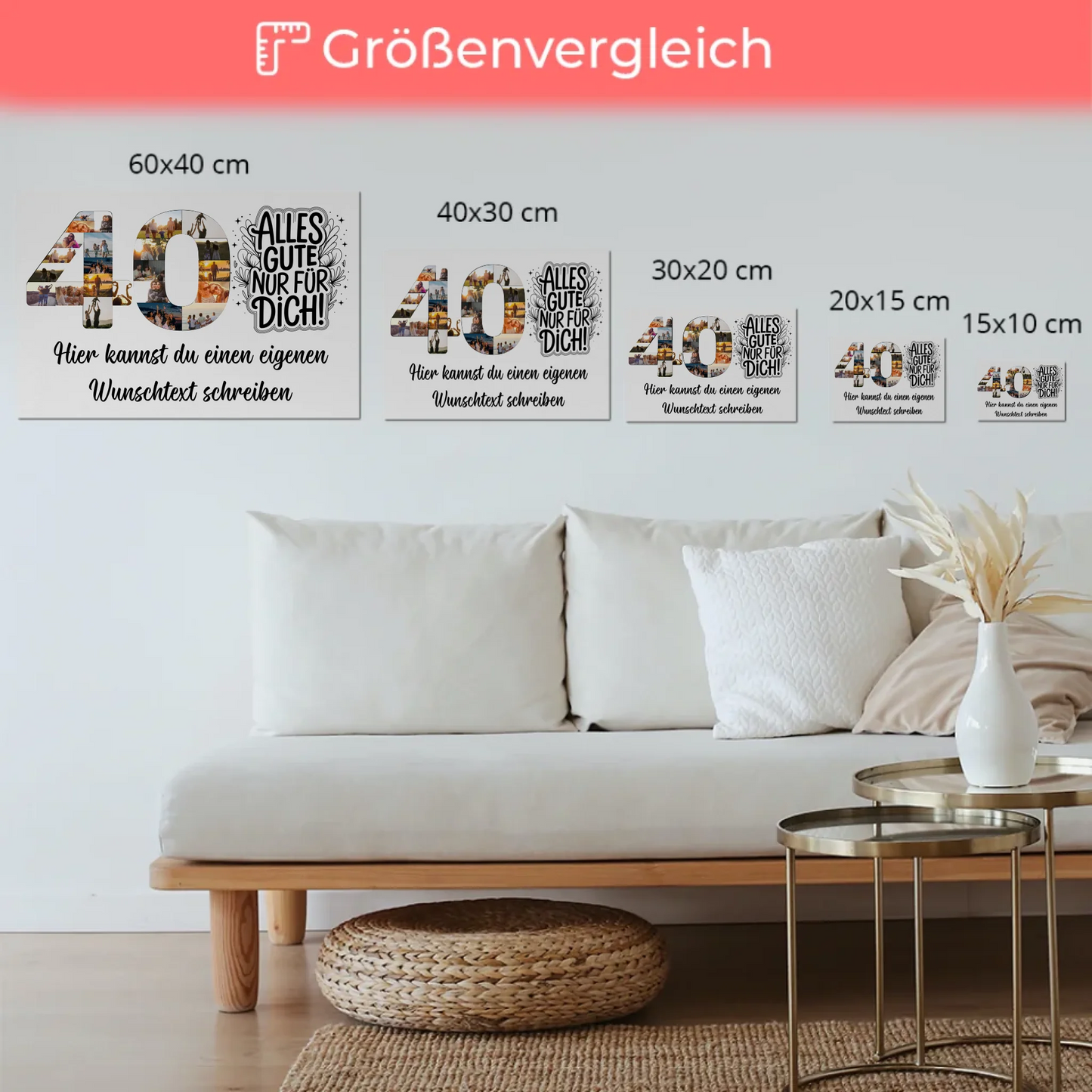 Magnet Wandbild mit Unterschriften 40 Geburtstag Geschenk