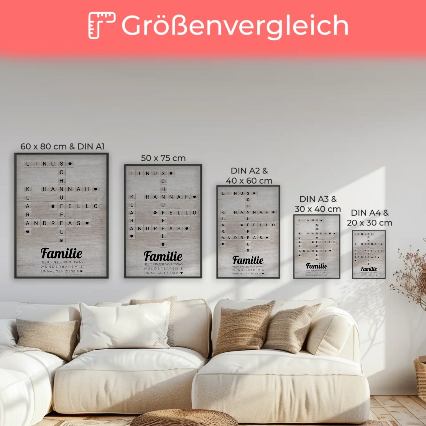 Poster Spruch Familie Teil Von Wunderbarem Kreuzworträtsel Namen