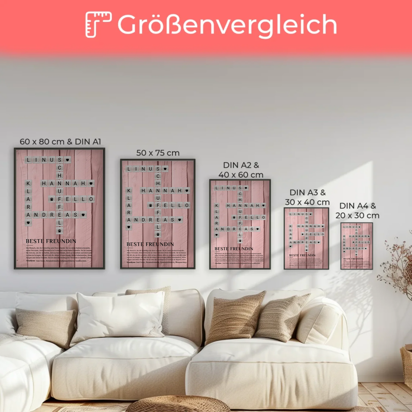 Personalisiertes Poster Definition Beste Freundin Kreuzworträtsel
