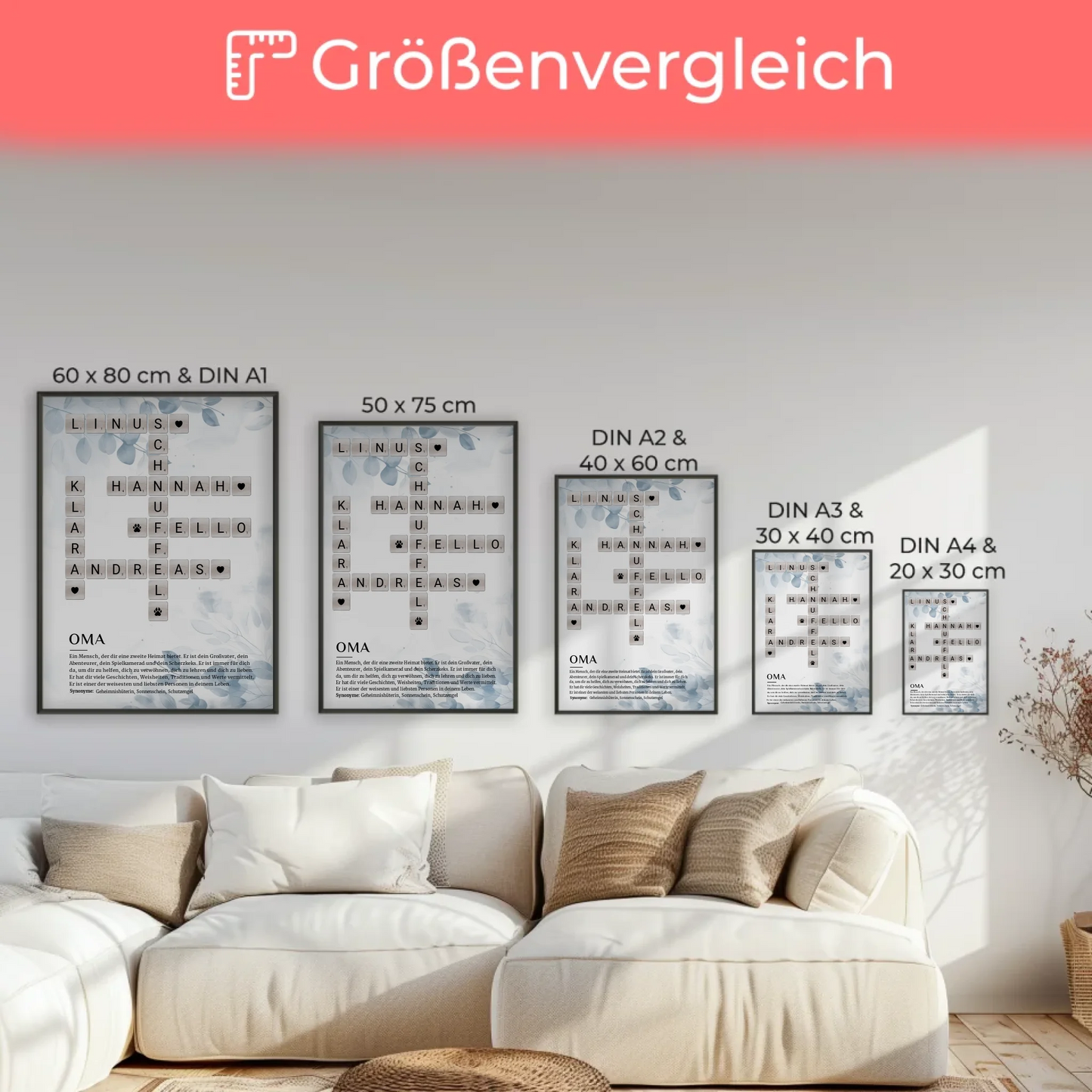 Personalisiertes Poster Definition Oma Kreuzworträtsel Geschenk