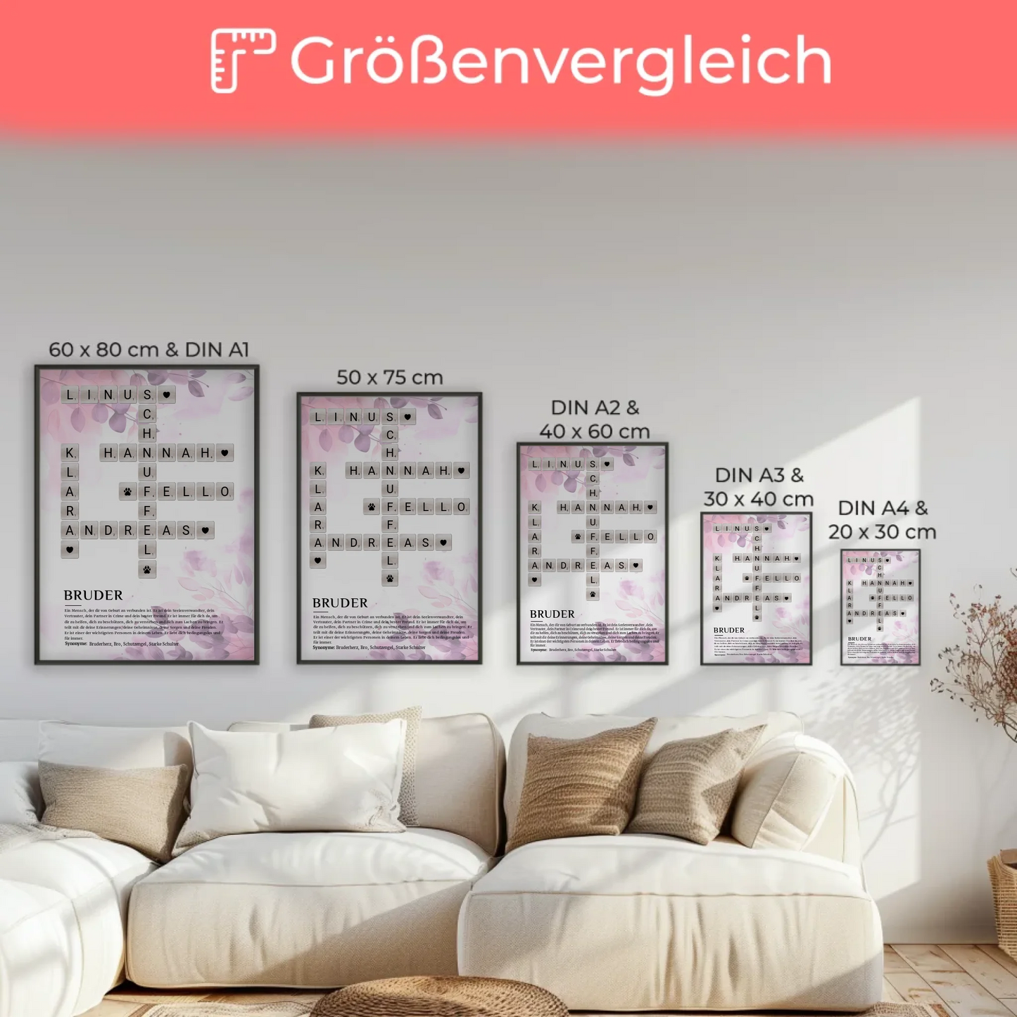 Bruder Definition Bild Poster Kreuzworträtsel personalisiert