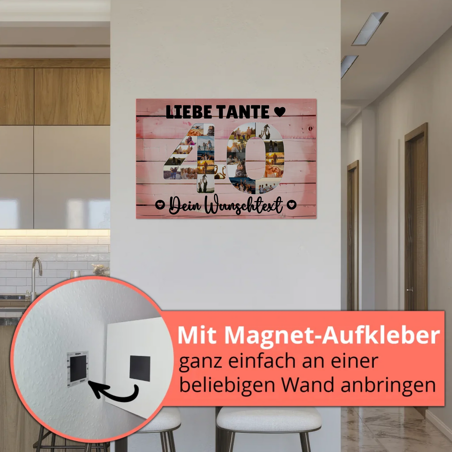 Fotoboard Magnet Poster mit Unterschriften 40 Geburtstag Tante