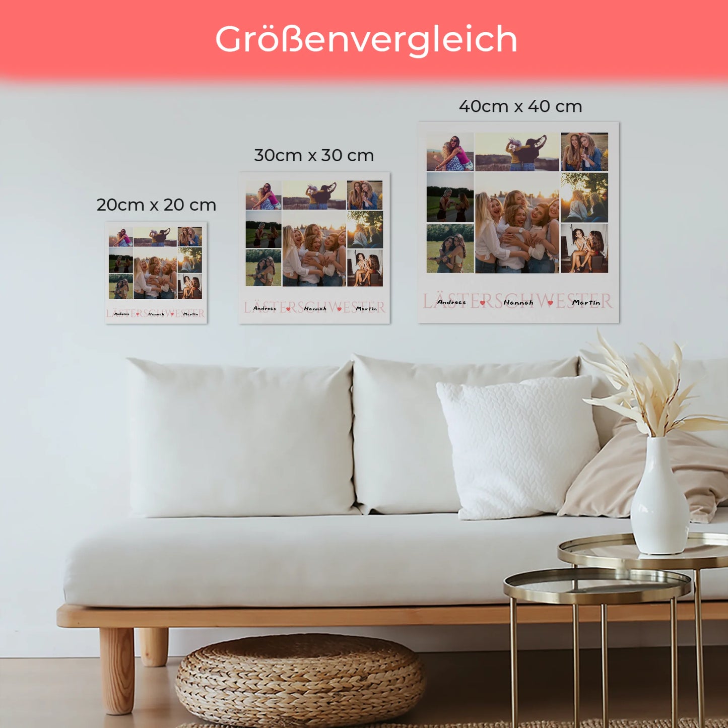 Fotoboard magnetisch Beste Freundin Zum Geburtstag 8 Fotos & Namen