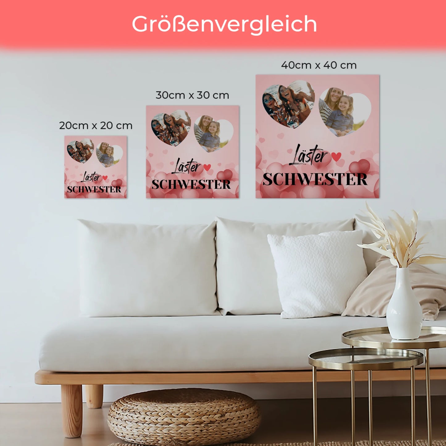 Foto auf Hartschaumplatte Beste Freundin Zum Geburtstag mit 2 Fotos