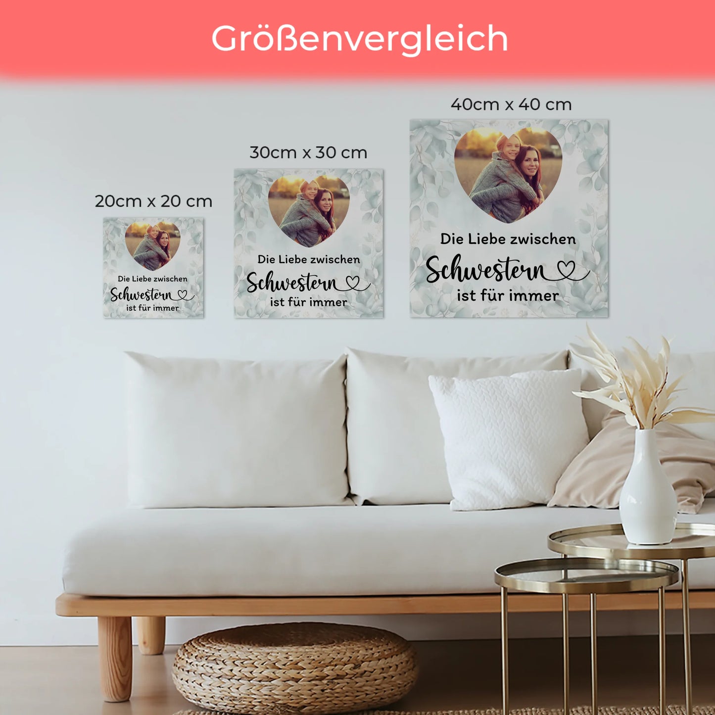 Fotoboard für Schwester Zum Geburtstag mit Foto in Herzform