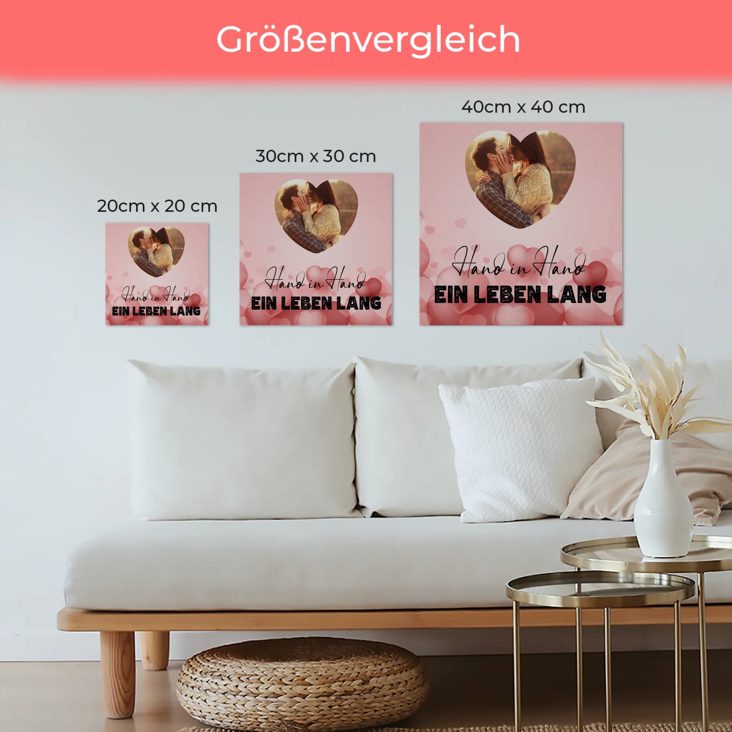 Personalisiertes Fotoboard Paare für Valentinstag für Herz Foto