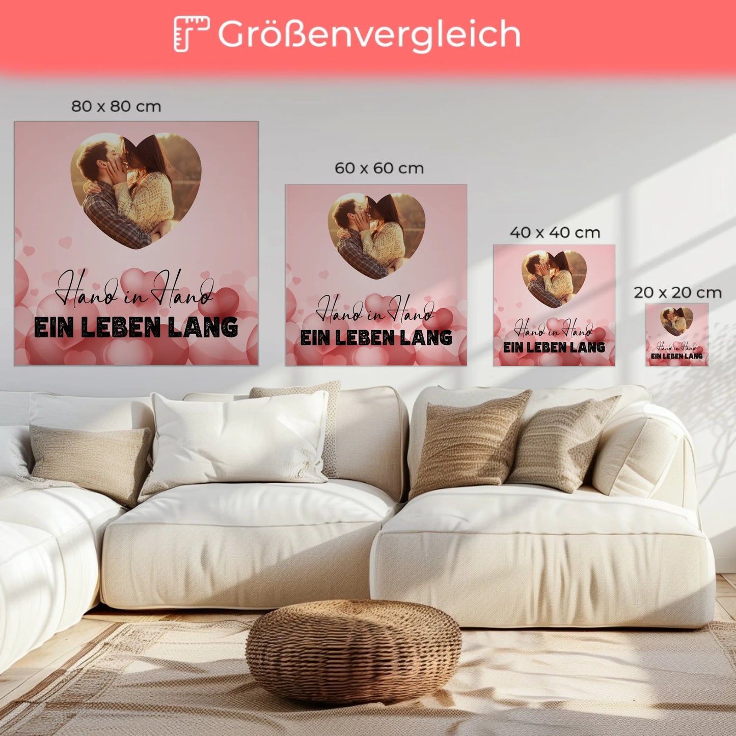Foto Leinwand Paare für Valentinstag für Herz Foto