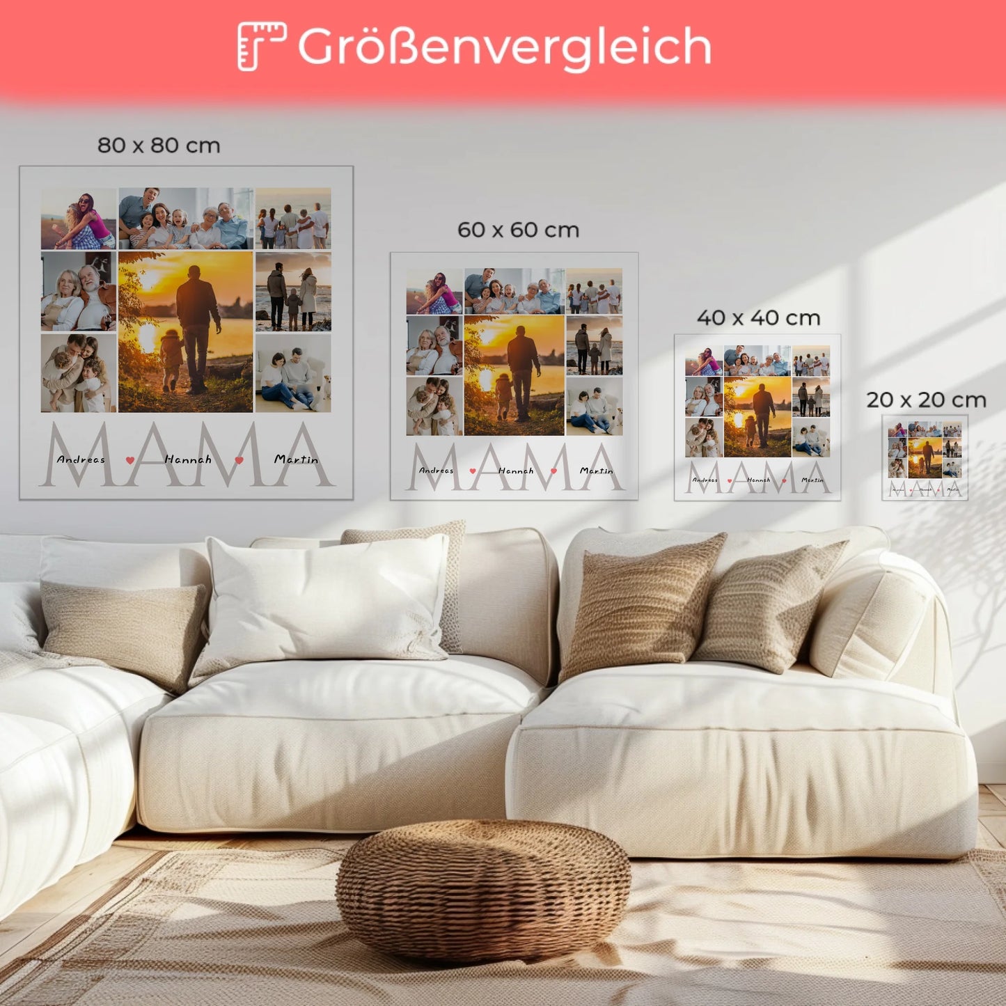 Mama Fotocollage Personalisiert für Muttertag Fotocollage 8 Fotos