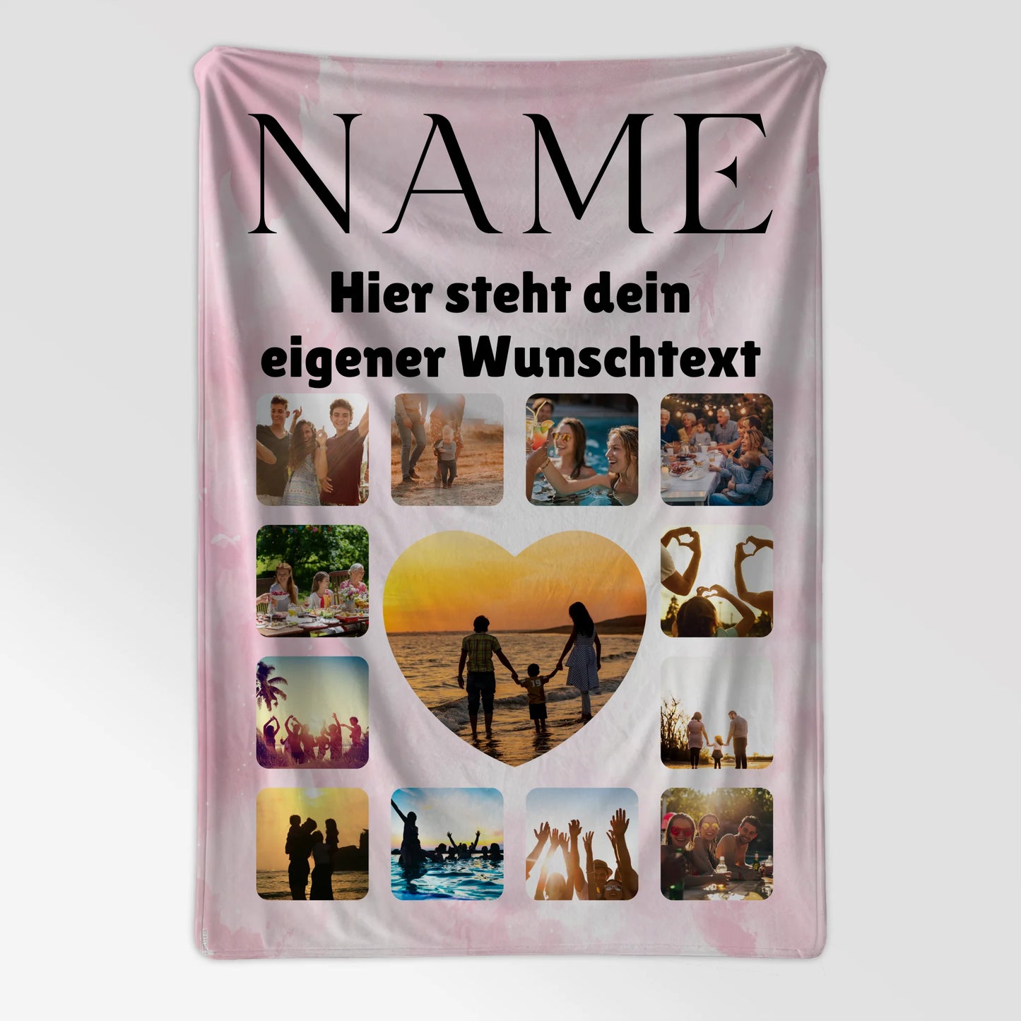 Decke Personalisiert Fotocollage mit Wunschname Schwester