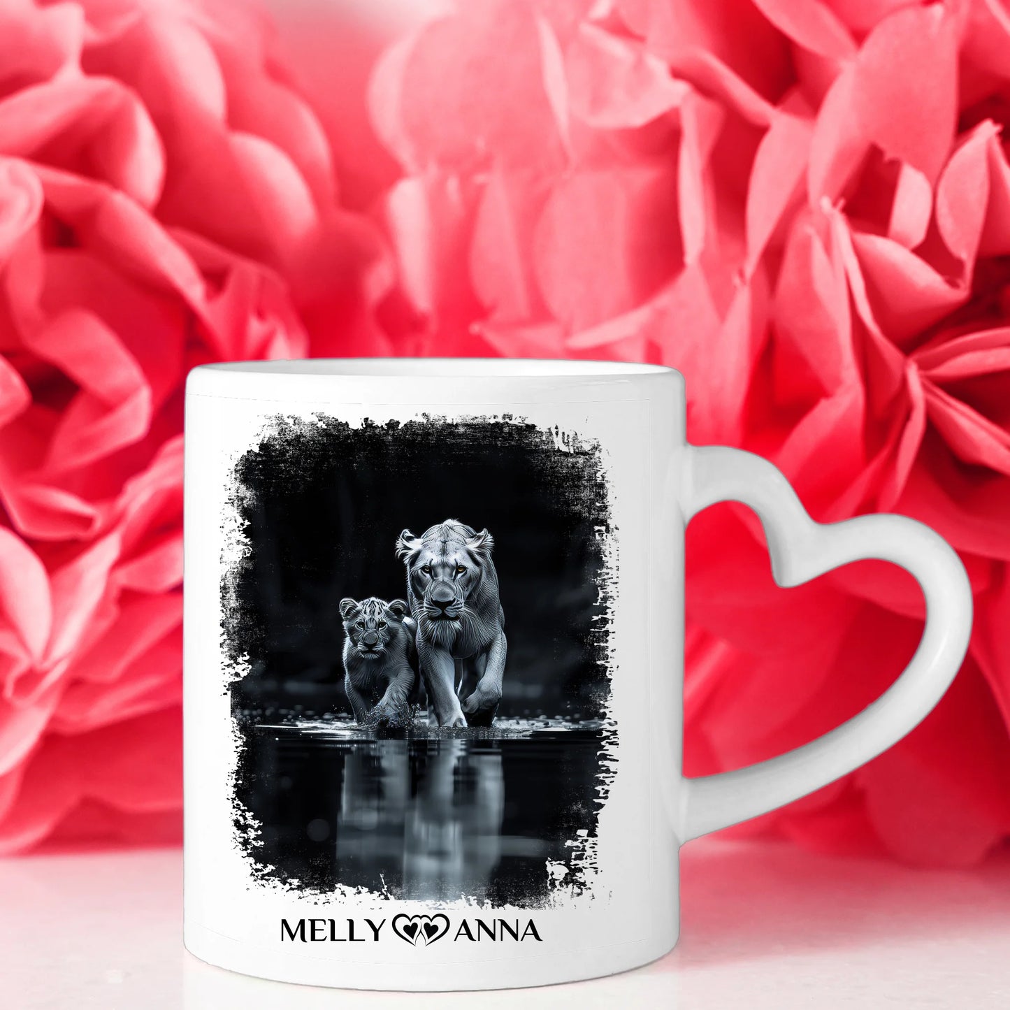 Tasse für Mama und Tochter mit Löwen Der glücklichste Tag