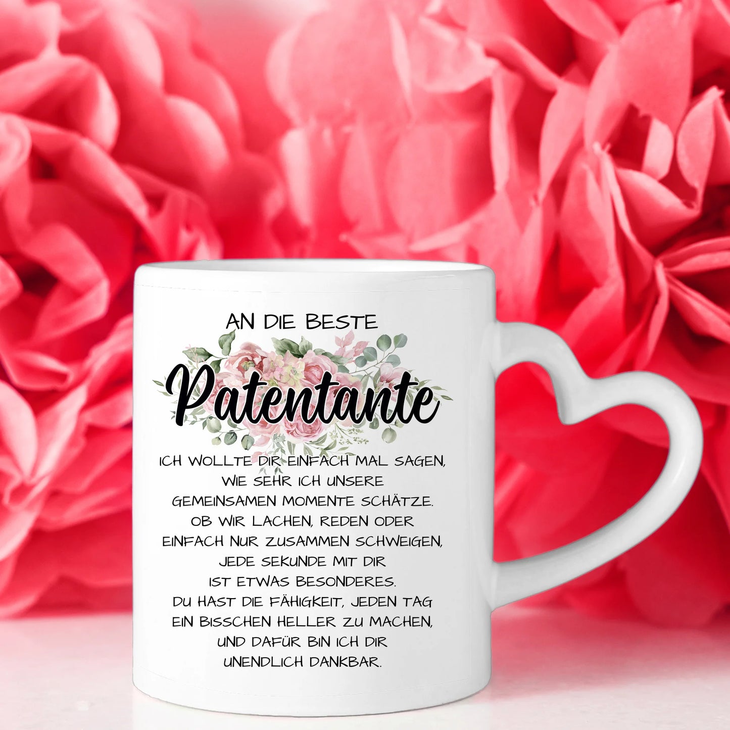 Personalisierte Tasse für Patentante Unsere Momente