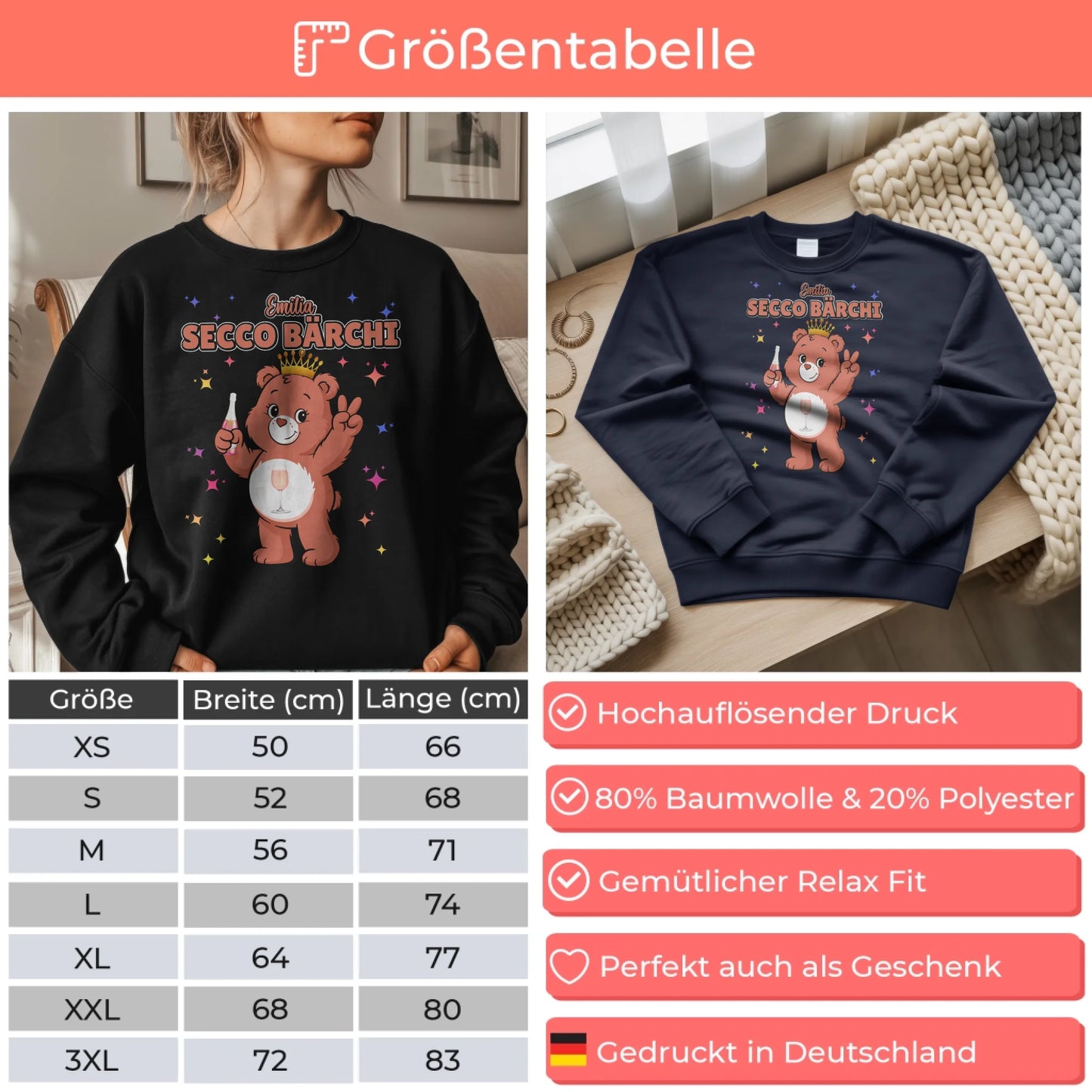 Sweatshirt Sauf BĂ€rchi Secco BĂ€rchi SaufbĂ€rchi Lustiges Sweatshirt fĂŒr JGA 6