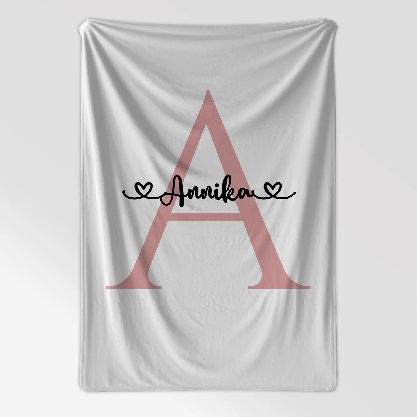 Personalisierte Decke mit Buchstaben A für Mädchen als Geschenkidee