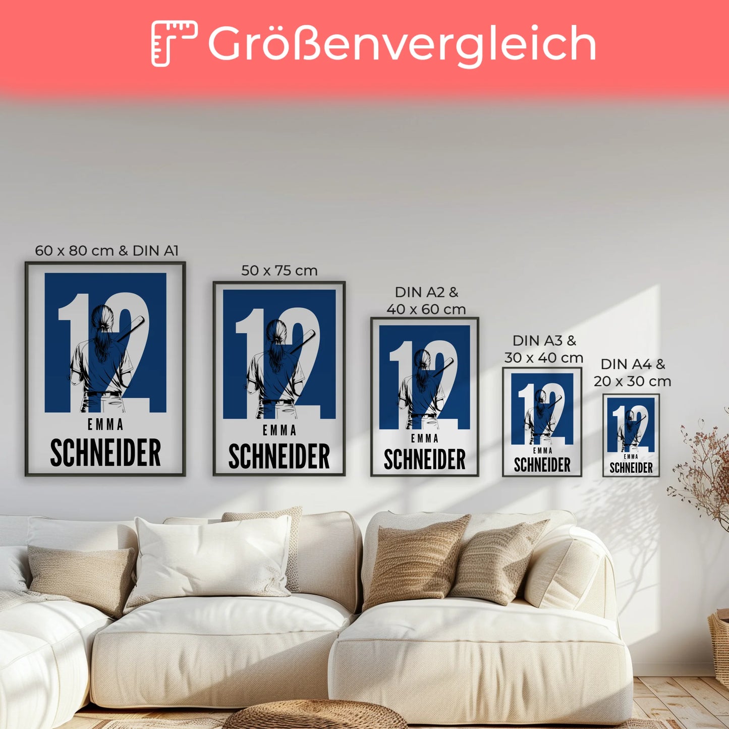 Sport Poster Baseball Baseballspielerin Geschenk für Tochter