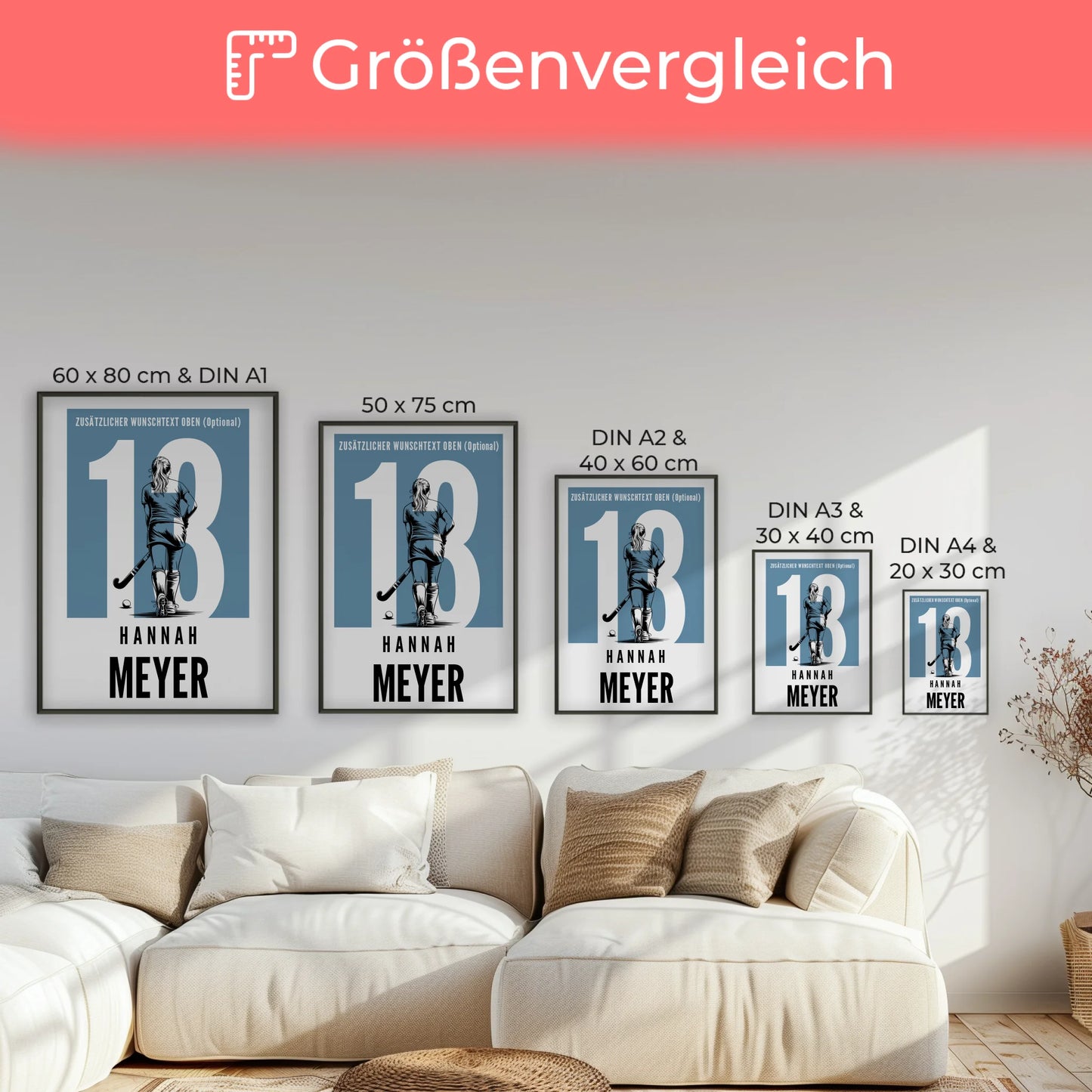 Poster Personalisiert Feldhockey Feldhockeyspielerin Geschenk für Tochter