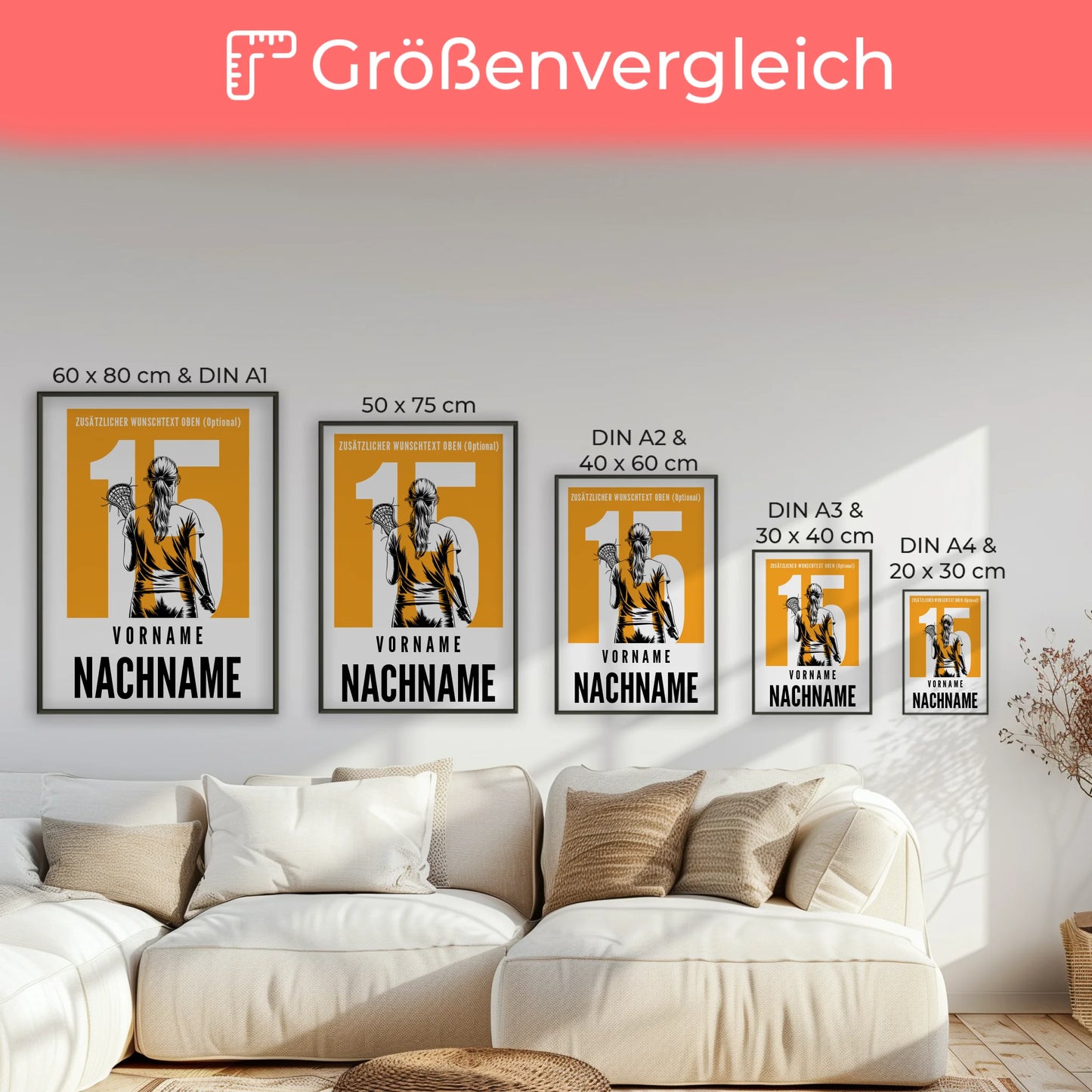 Poster Personalisiert Lacrosse Lacrossespielerin Geschenk für Tocher Mama Tante Freundin