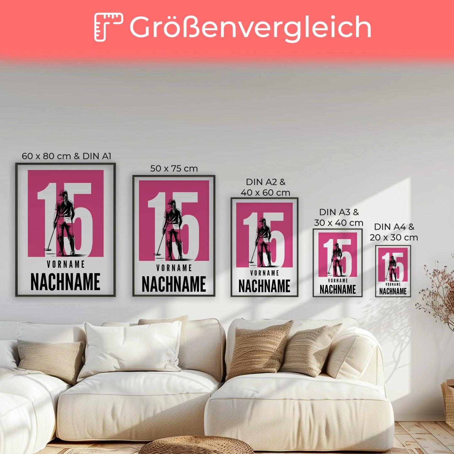 Personalisiertes Poster Polo Polospielerin Geschenk für Tochter