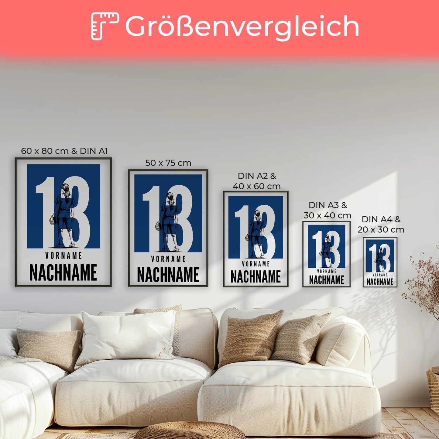 Sport Poster Softball Softballspielerin Geschenk für Mädchen Turnier