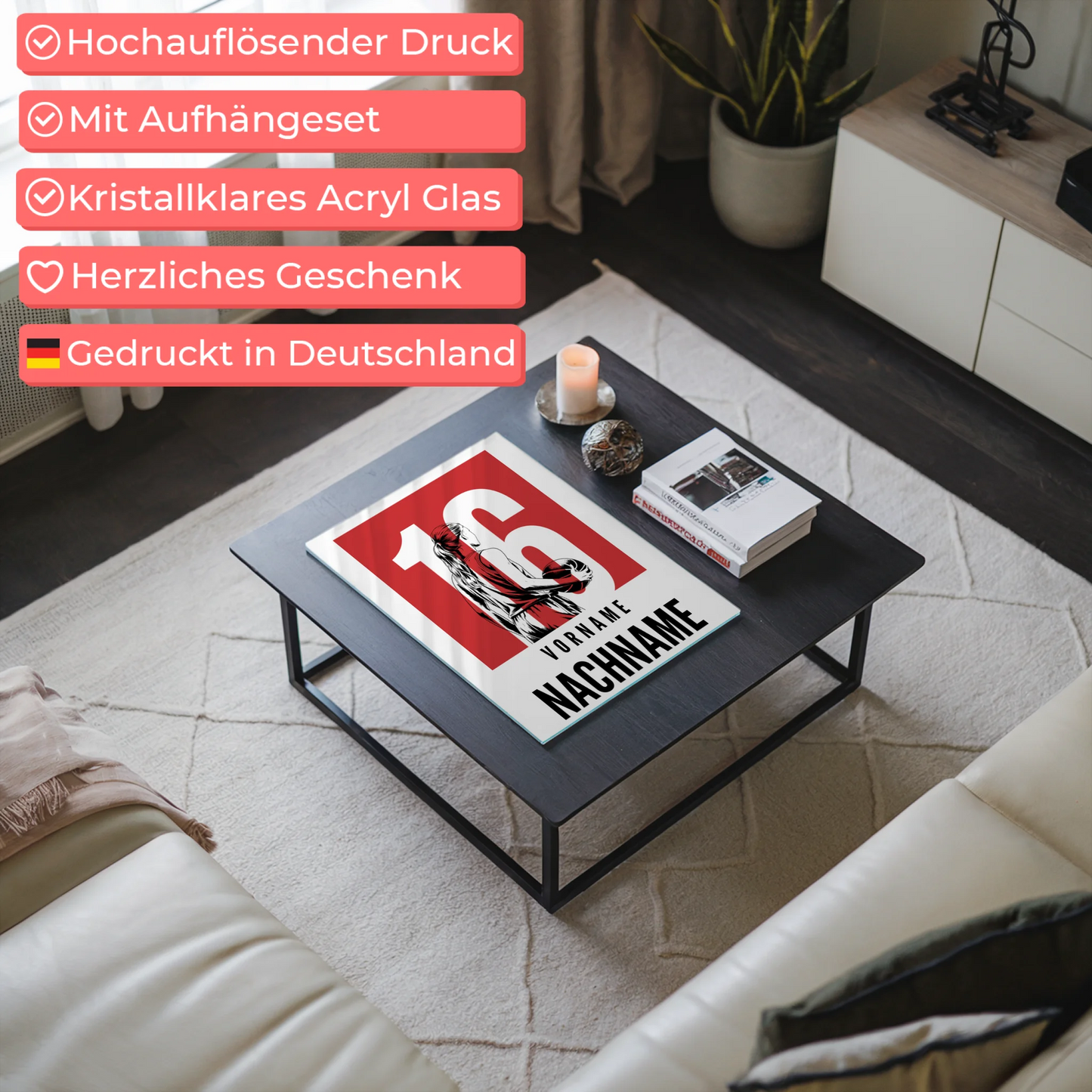 Acrylglasbild Personalisiert Basketball Basketballerin Geschenk für Tocher Freundin