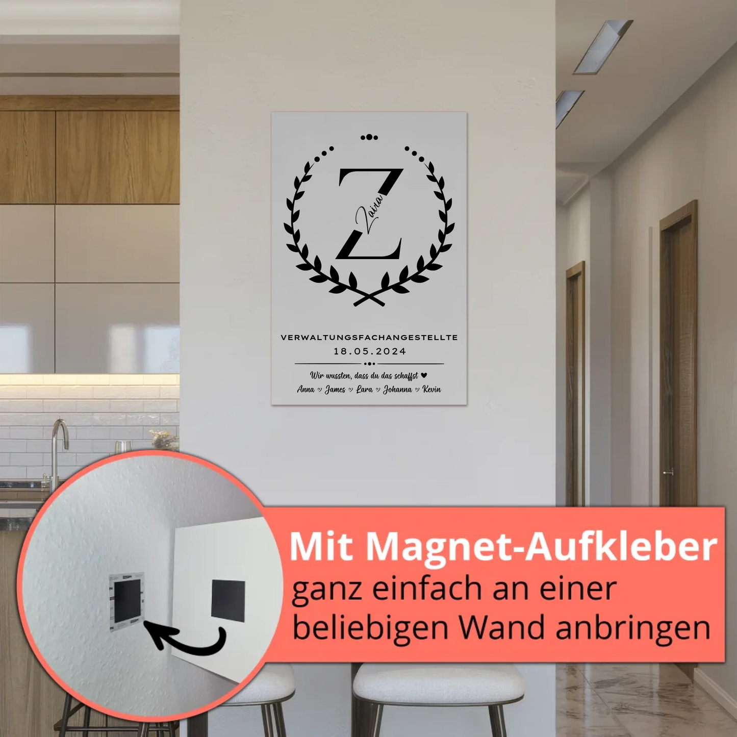 Geschenk Zum Abschluss Ausbildung Verwaltungsfachangestellte Magnet Wandbild Fotoboard