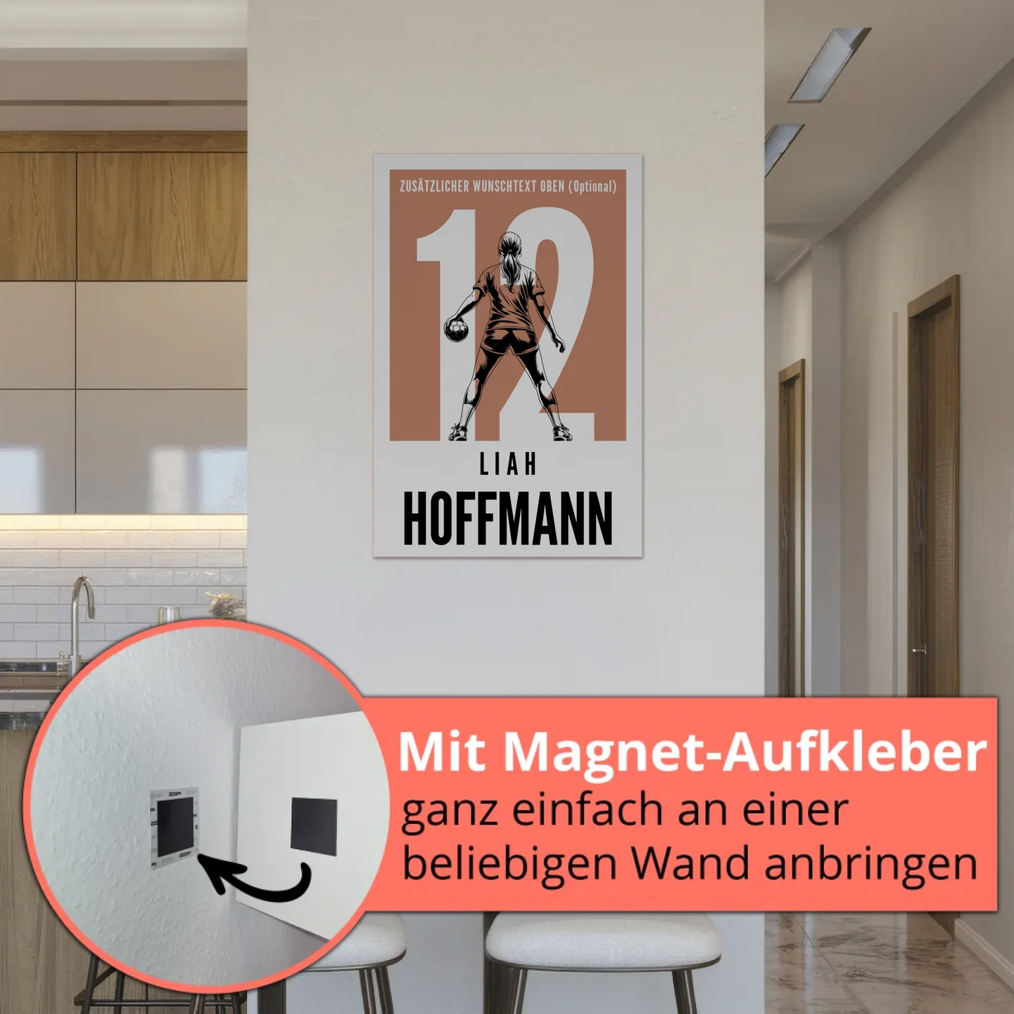 Fotoboard Personalisiertes Wandbild Handball Handballerin Geschenk fĂŒr MĂ€dchen Turnier