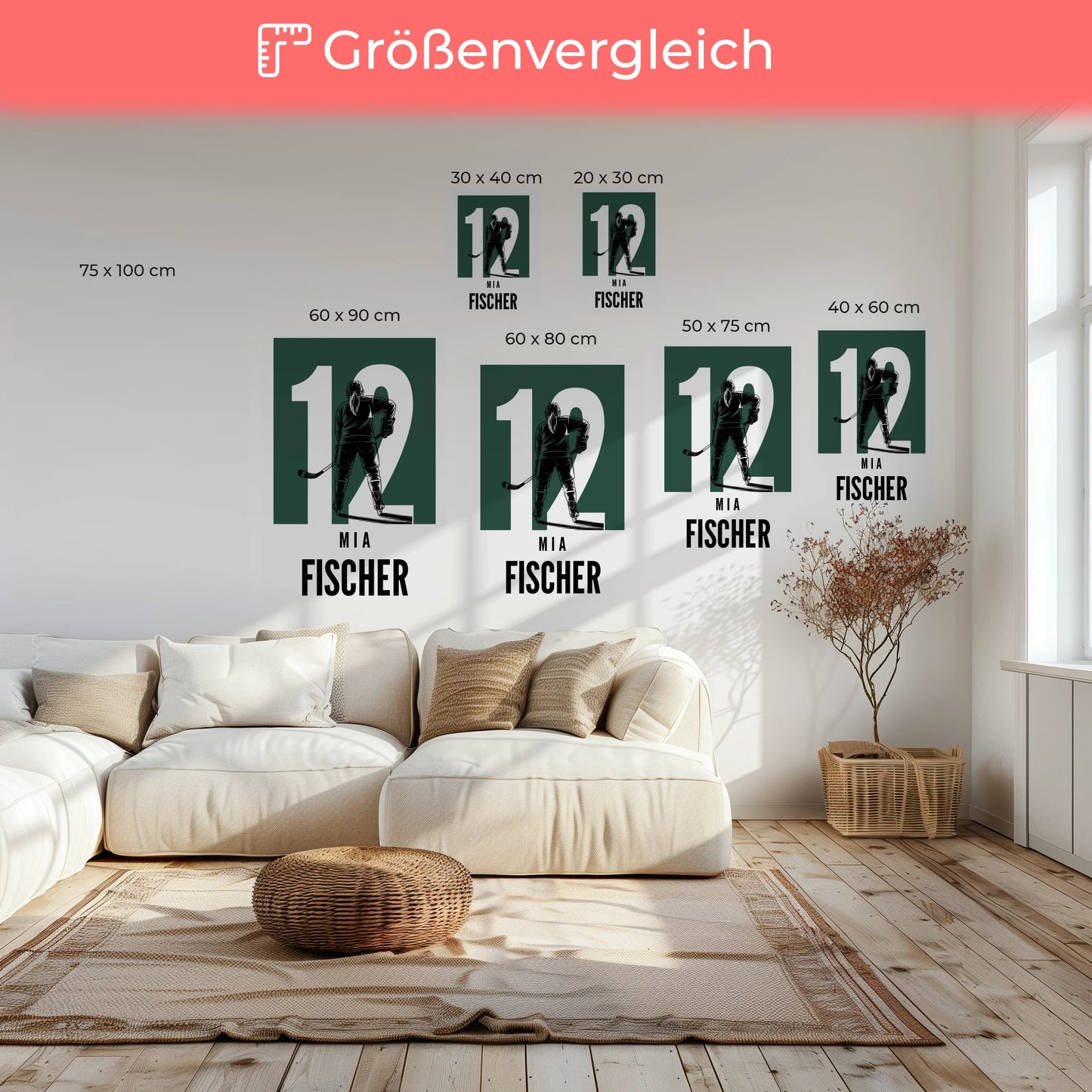 Personalisierte Leinwand Eishockey Eishockeyspielerin Geschenk für Tocher Freundin 6