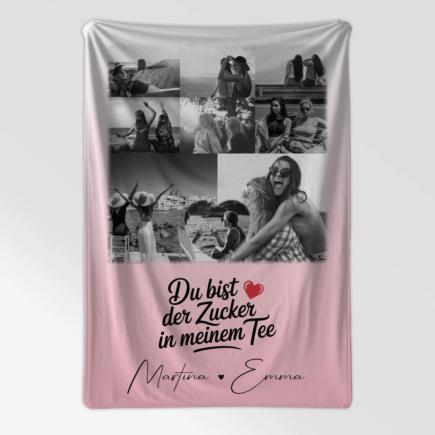 Personalisierte Decke Mit Namen 8 Fotos und 1 Herz Foto Du bist Zucker Geschenkidee 7