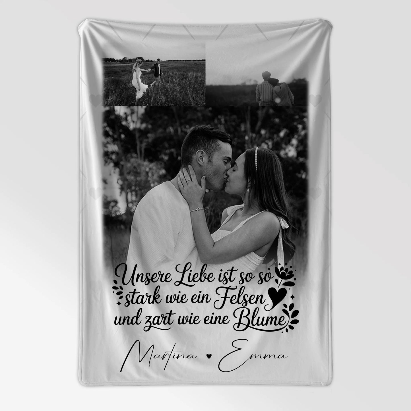 Personalisierte Kuscheldecke Mit Namen Und Motiv 3 Fotos Stark wie ein Felsen und zart wie eine Blume 7