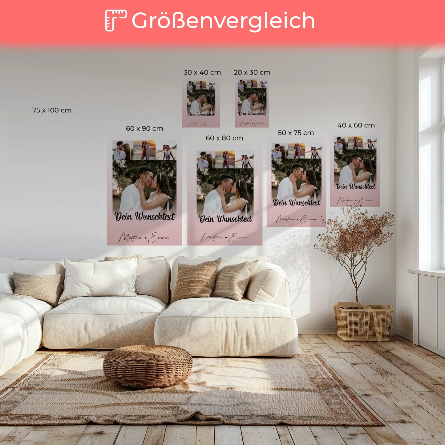 Leinwandbild Paar 4 Fotos Wunschtext Das Licht in meiner Dunkelheit 6